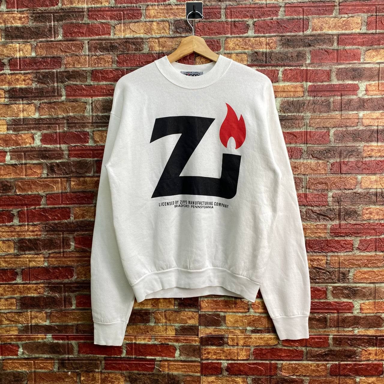 Rare 🔥Vintage 90S Zippo Classic Big Spell crewneck JUMPER