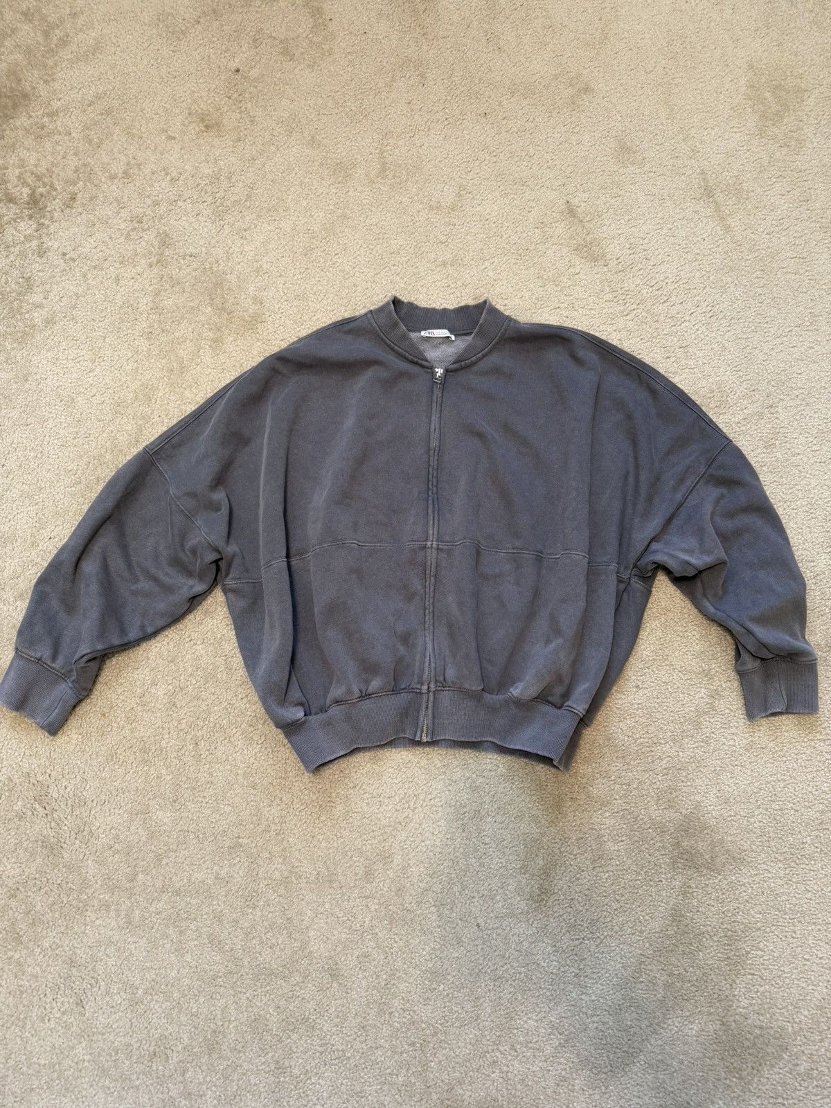 Zara Zara Women’s Cropped Bomber Zip-up Sweatshirt Size L Size L / US 10 / IT 46 - 1 Thumbnail