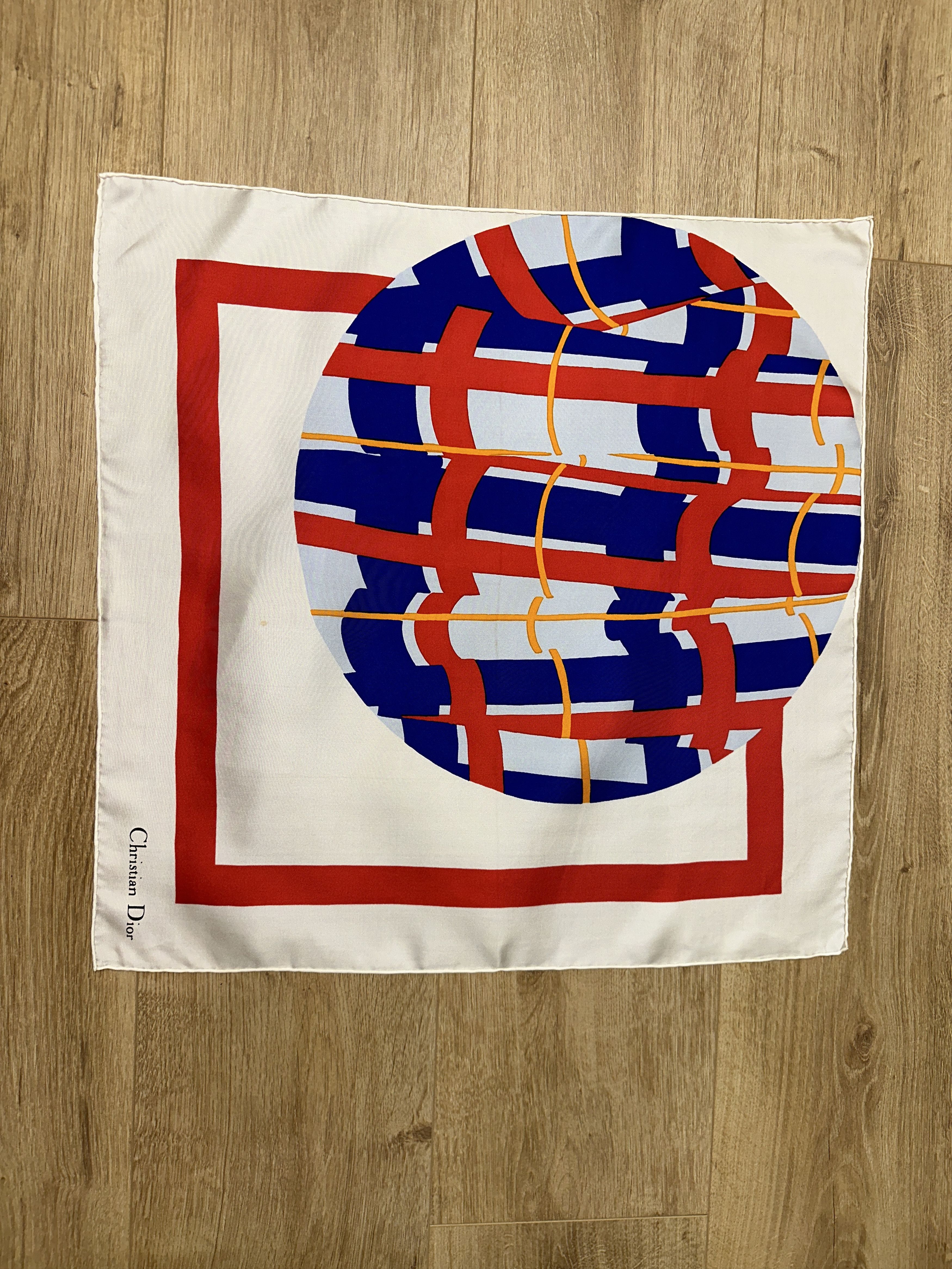 Dior Christian Dior Silk Scarf Graphic Circle 50x50 Pocket Square Size ONE SIZE - 2 Thumbnail