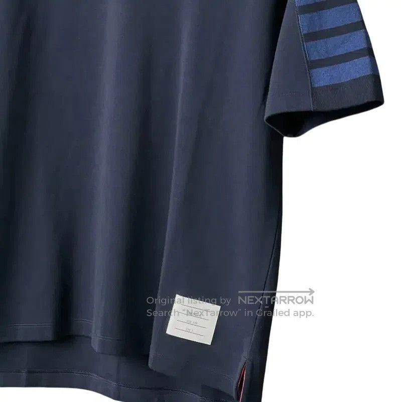 Thom Browne Thom Browne Blue Cotton Short Sleeve T-Shirt . Size US L / EU 52-54 / 3 - 4 Thumbnail