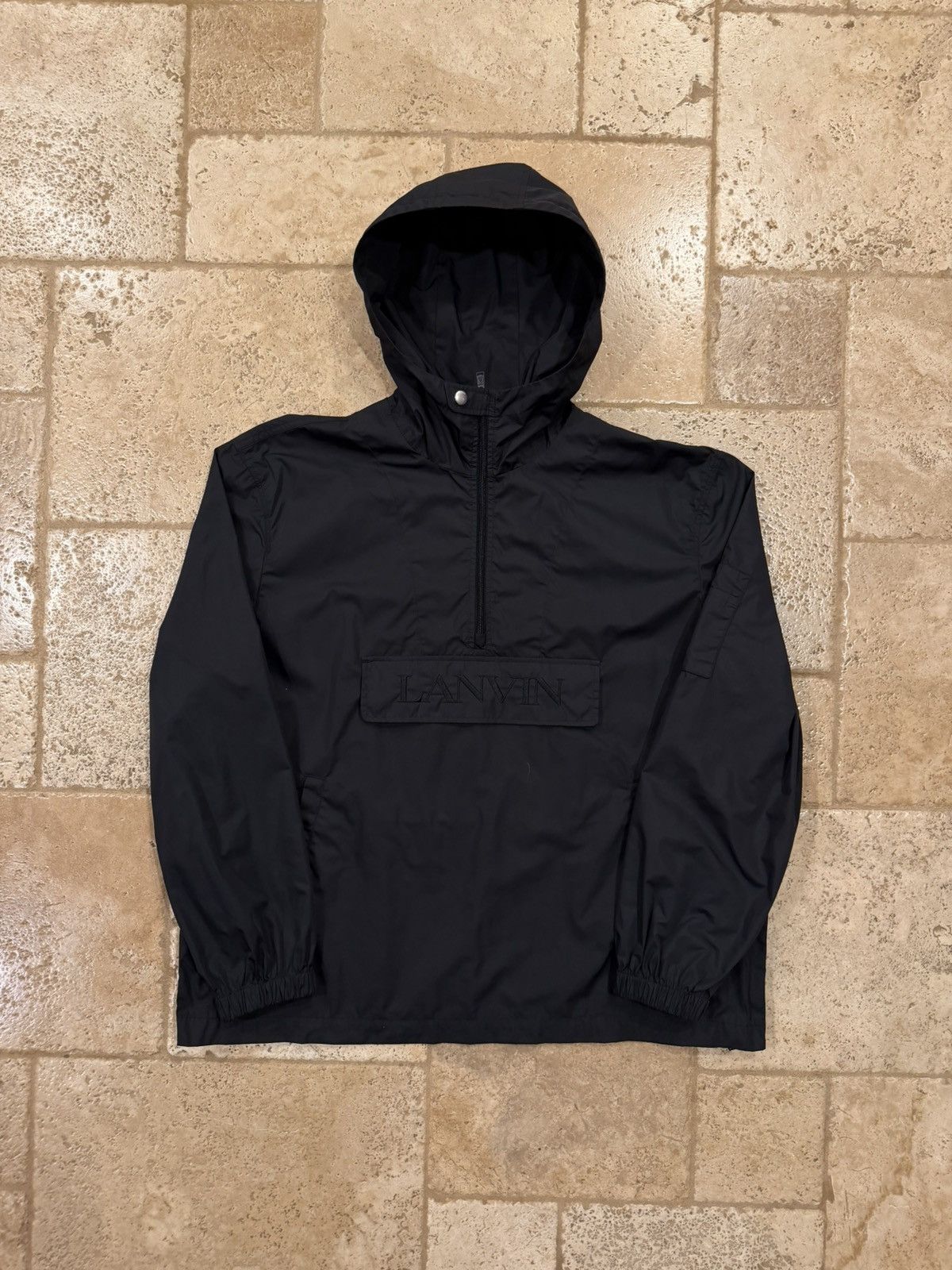 Lanvin Lanvin Nylon Logo Anorak Black Hooded Windbreaker Jacket Size US L / EU 52-54 / 3 - 1 Thumbnail