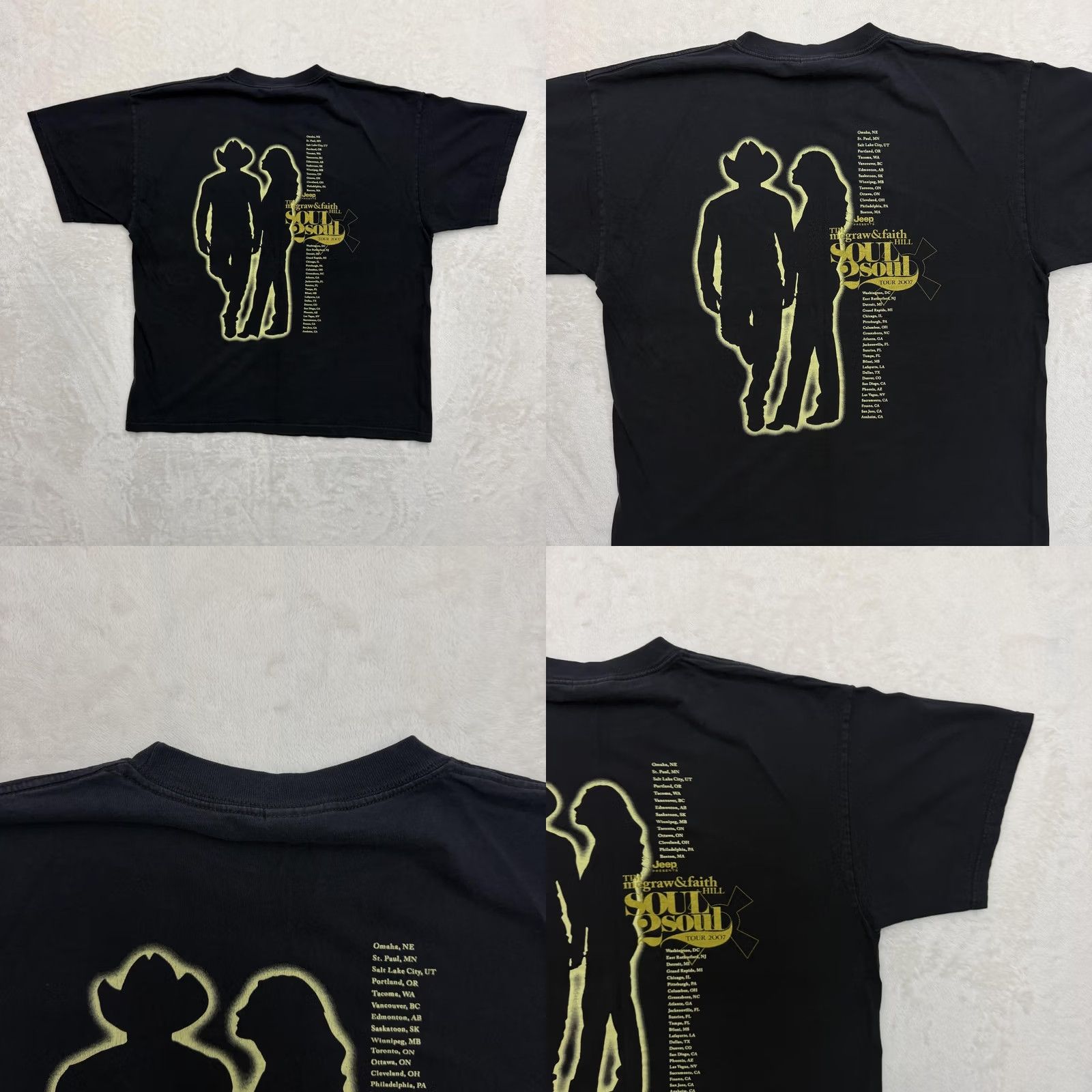Vintage VINTAGE Tim McGraw Faith Hill Soul2Soul Tour 2007 Shirt Mens XL Black Country Music Tee Size US XL / EU 56 / 4 - 9 Thumbnail