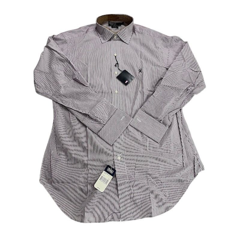 Polo Ralph Lauren VTG New 80s Polo Ralph Lauren Shirt Purple White Stripe Size US L / EU 52-54 / 3 - 4 Thumbnail