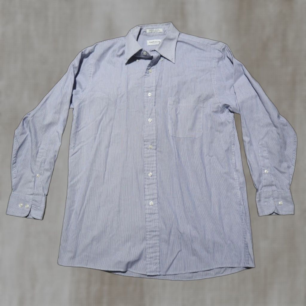 Van Heusen Van Heusen Dress Shirt Blue Striped Shirt Men 15.5 Regular Size 15.5 32/33 Dress Shirt Men Blue Striped Van Heusen Regular 15.5 Mens Shirt Size 42R - 1 Thumbnail