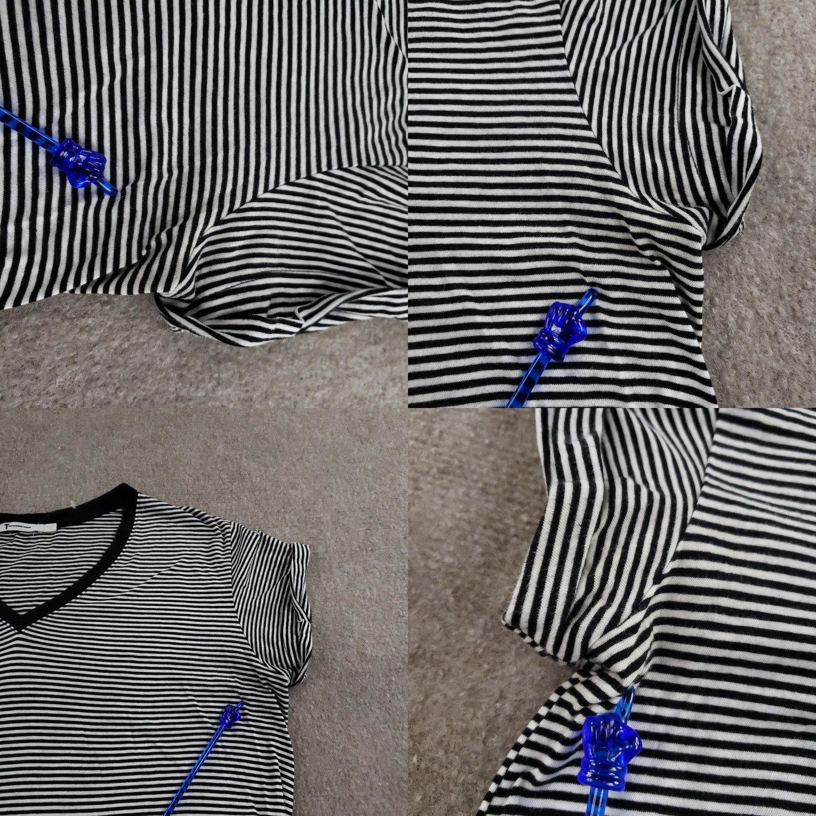 T by Alexander Wang Alexander Wang Dress Womens Medium Black White Striped V Neck T-Shirt Knit ZZ Size M / US 6-8 / IT 42-44 - 8 Thumbnail