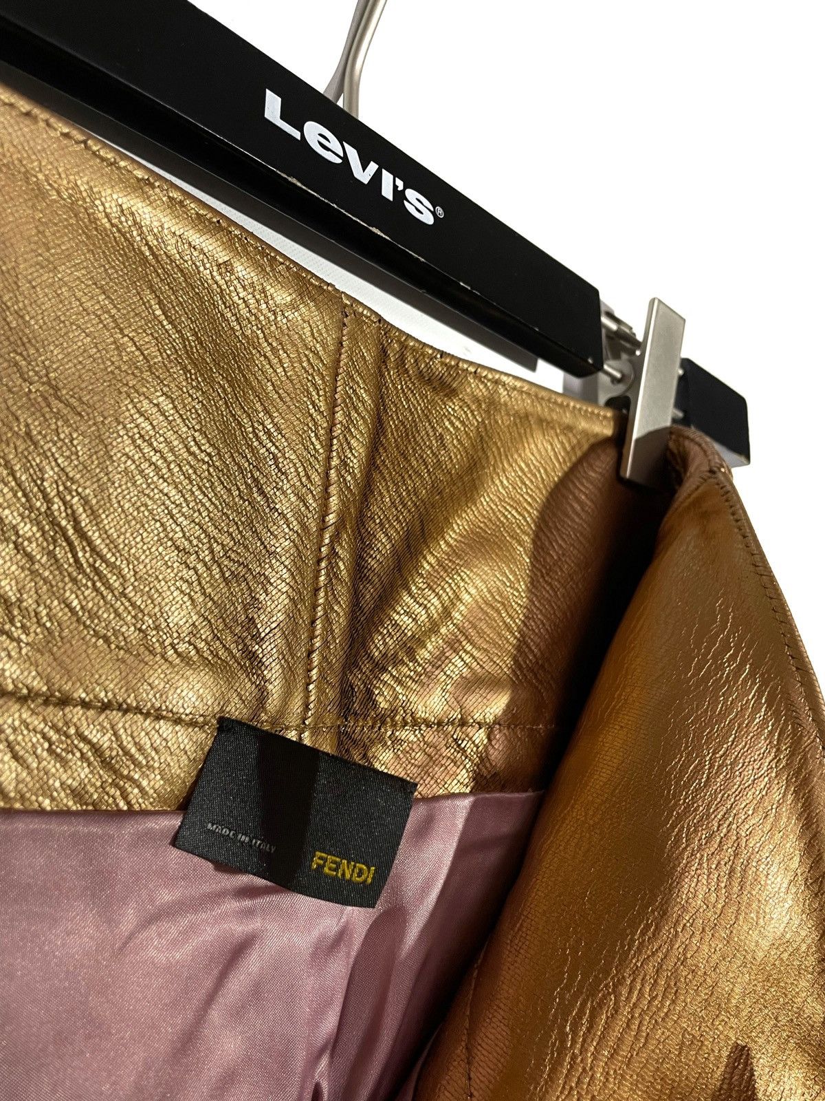 Fendi Fendi Gold Leather Skirt Size 40 Made in Italy Luxury Style Size 27" / US 4 / IT 40 - 11 Thumbnail