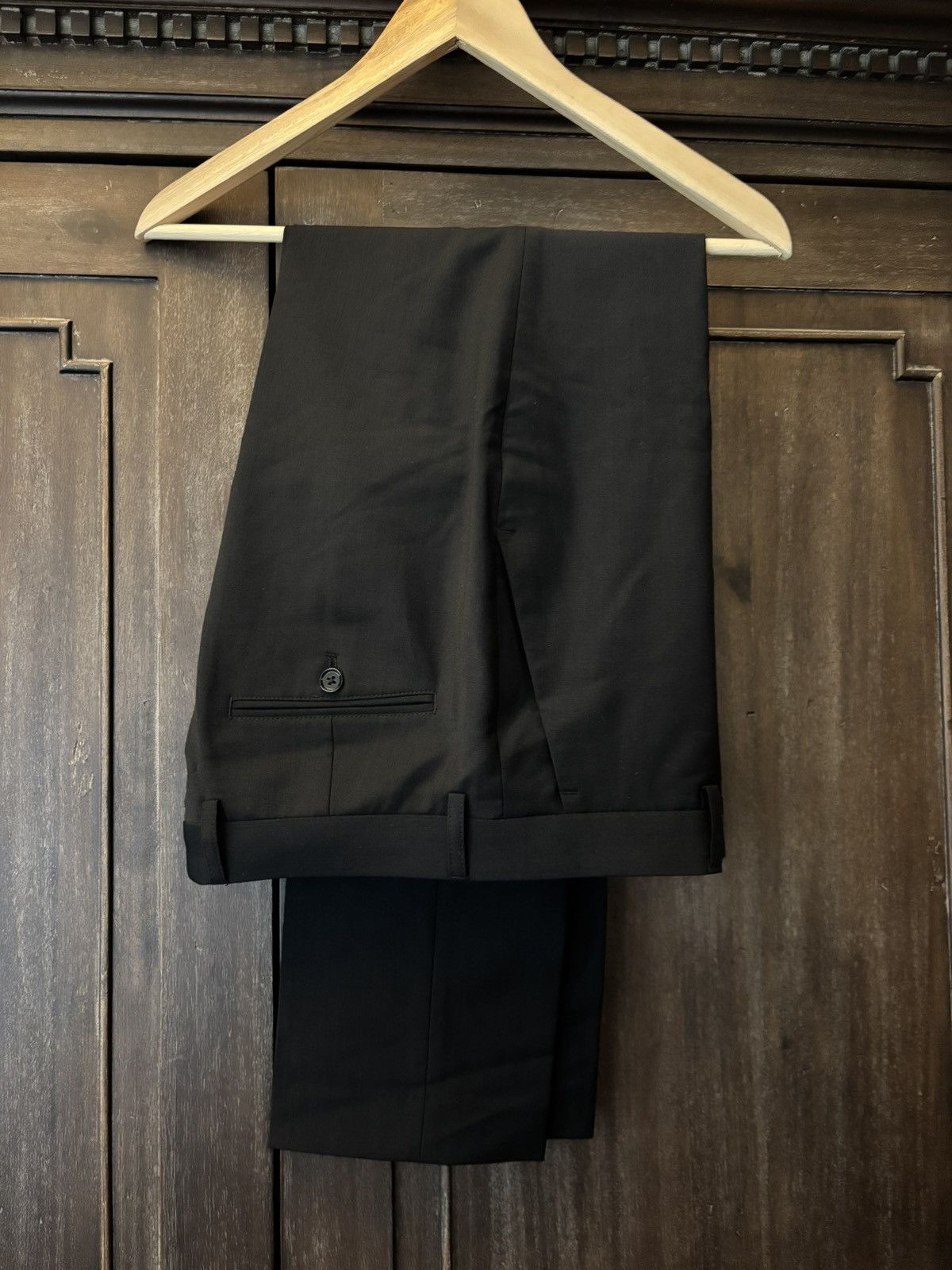 Express Black Slim Fit Pant Size 36R - 2 Thumbnail