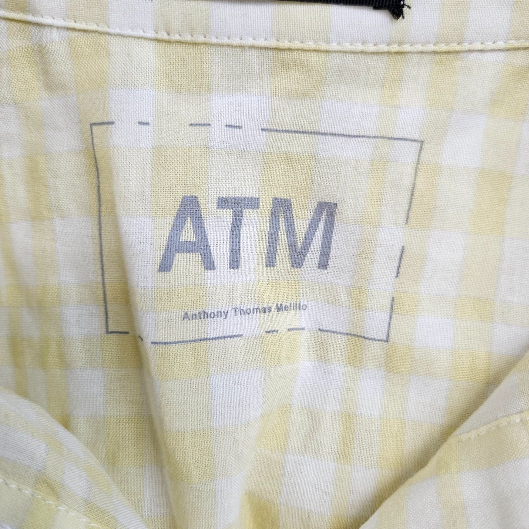 Vintage ATM Womens Plaid Boyfriend Shirt XS Yellow White - Button-Up, Long Sleeve, Cotton Polyester, Classic Basic Size XS Womens Size XS / US 0-2 / IT 36-38 - 5 Thumbnail