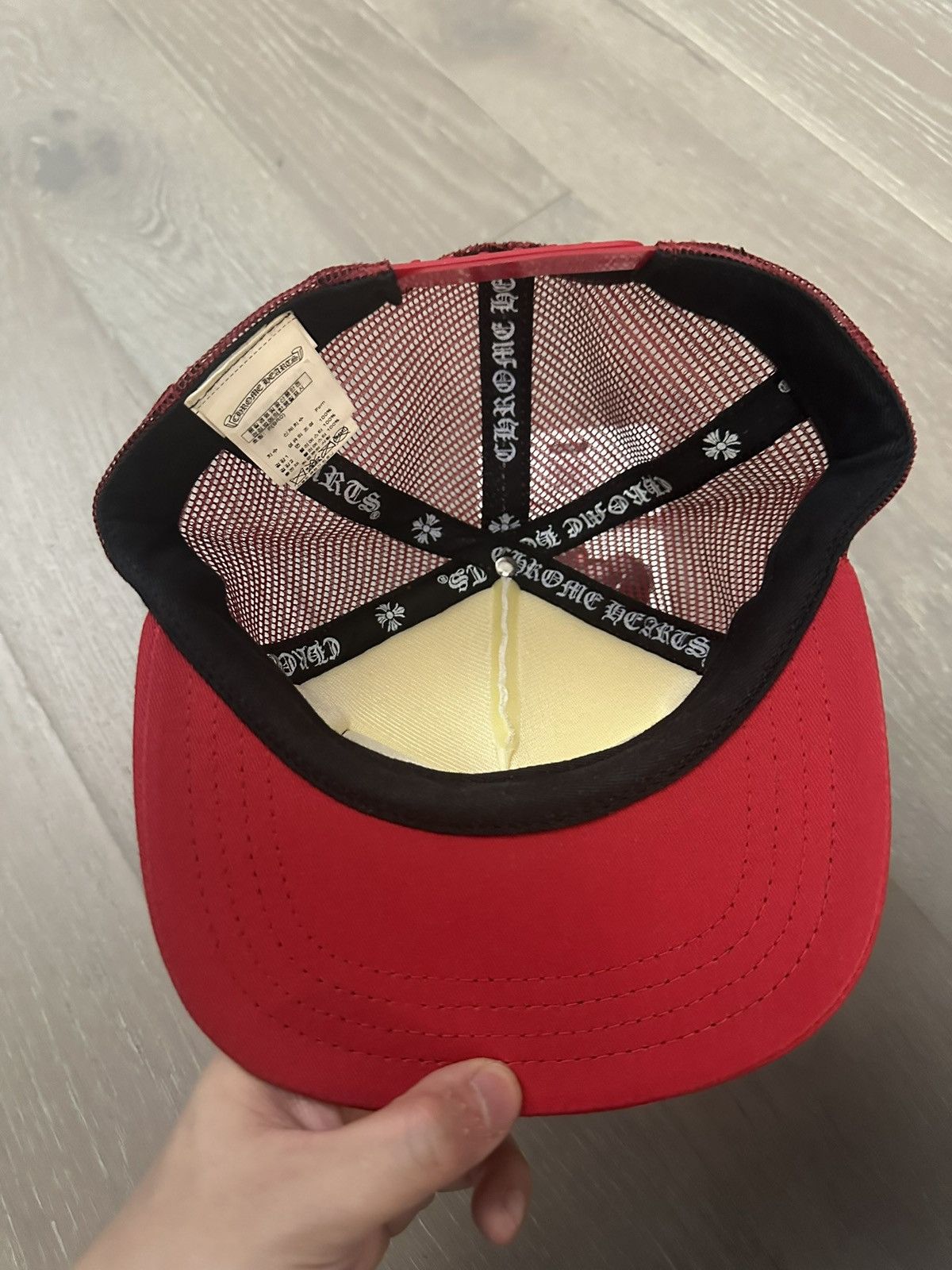 Chrome Hearts Chrome Hearts FUCK Hollywood Trucker Hat Red/White Size ONE SIZE - 5 Thumbnail