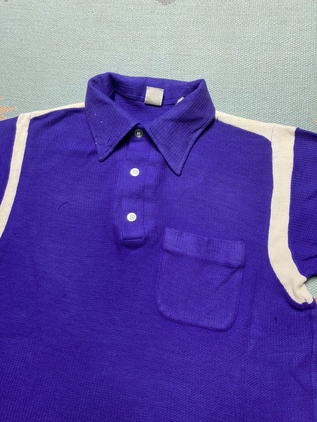 Vintage Vtg 70s Hilton bowling shirt blank jacquard knit medium Size US M / EU 48-50 / 2 - 3 Thumbnail