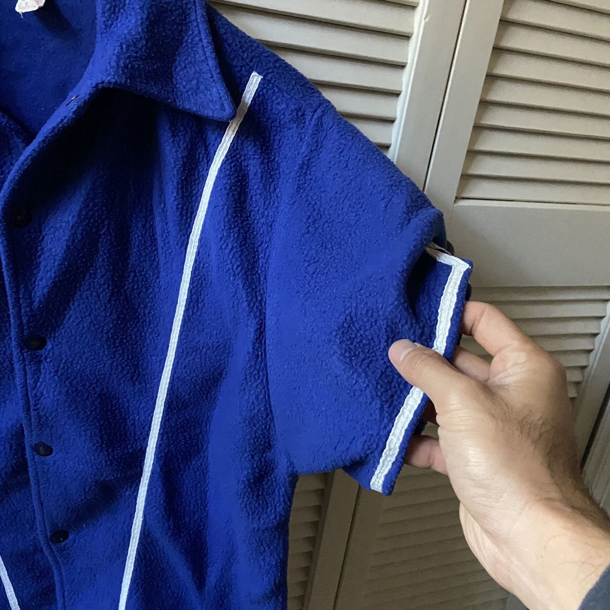 Vintage Vintage 50’s Era Blue Warm Up Terry Snap Shirt Jersey Size US S / EU 44-46 / 1 - 8 Thumbnail