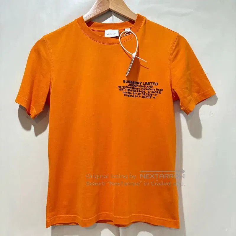 Burberry Burberry Orange Short Sleeve T-Shirt for Women. Size XS / US 0-2 / IT 36-38 - 1 Thumbnail