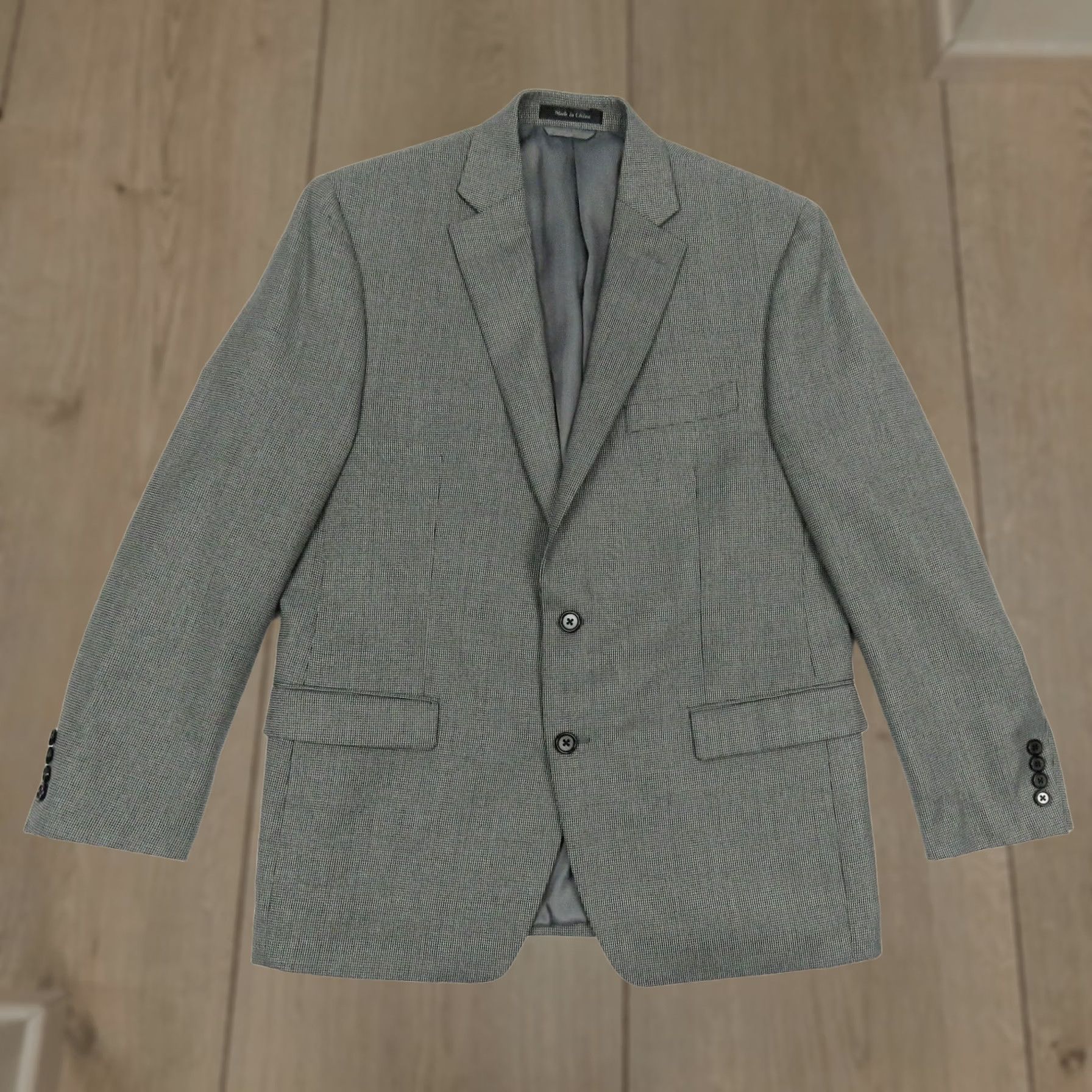 Lauren Ralph Lauren Blazer Mens 42 R Gray Black Birdseye 2 Button Sport Coat Jacket Business, Men's (Size 42r)