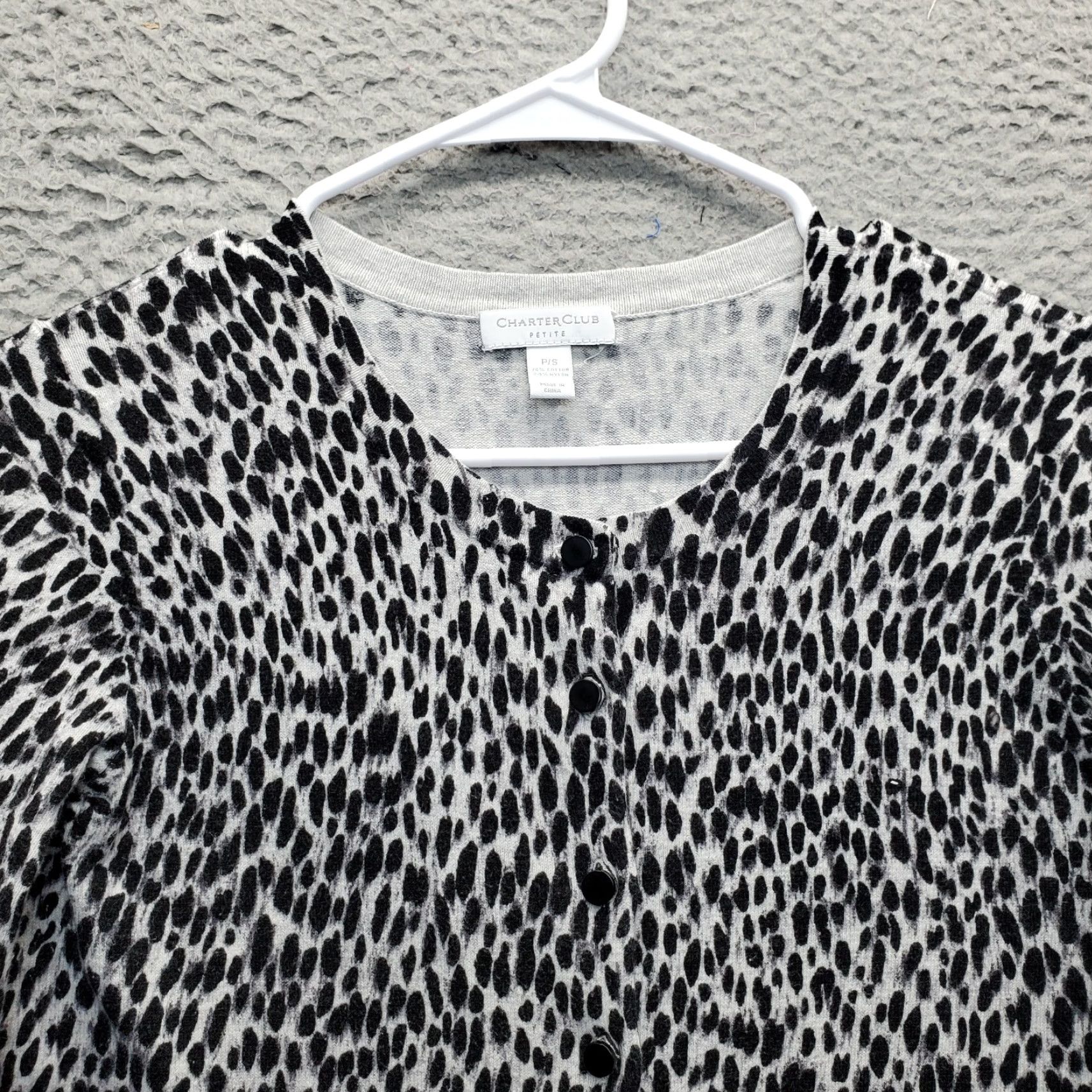 Charter Club Charter Club Cardigan Women's PS Multi Leopard Print Long Sleeve Button Front - Womens Size PS - Knit Cotton - Casual, Fall, Winter - Regular Fit Size S / US 4 / IT 40 - 3 Thumbnail