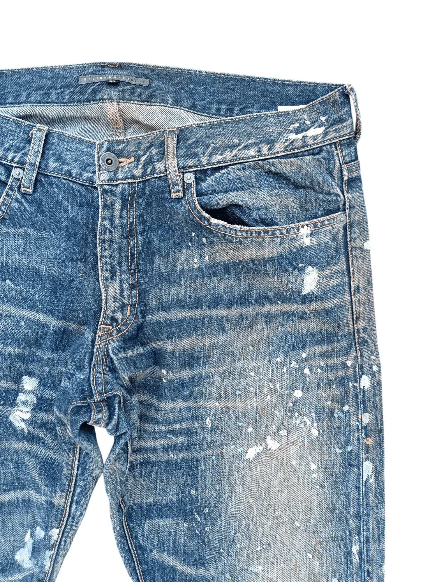 Japanese Brand × Tornado Mart RARE Japanese Brand Paint Splash Whiskers Faded Denim Jeans Size US 34 / EU 50 - 8 Thumbnail