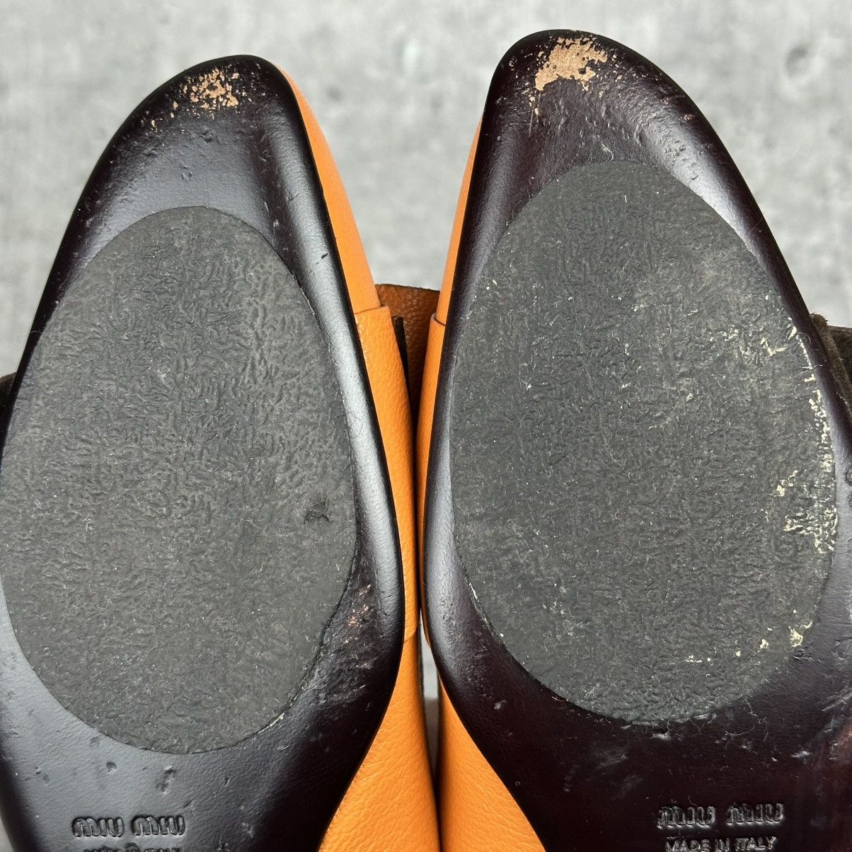Miu Miu Vintage Miu Miu Bow Pointed Toe Leather Shoe Orange Sz 37 Size US 7 / IT 37 - 19 Thumbnail