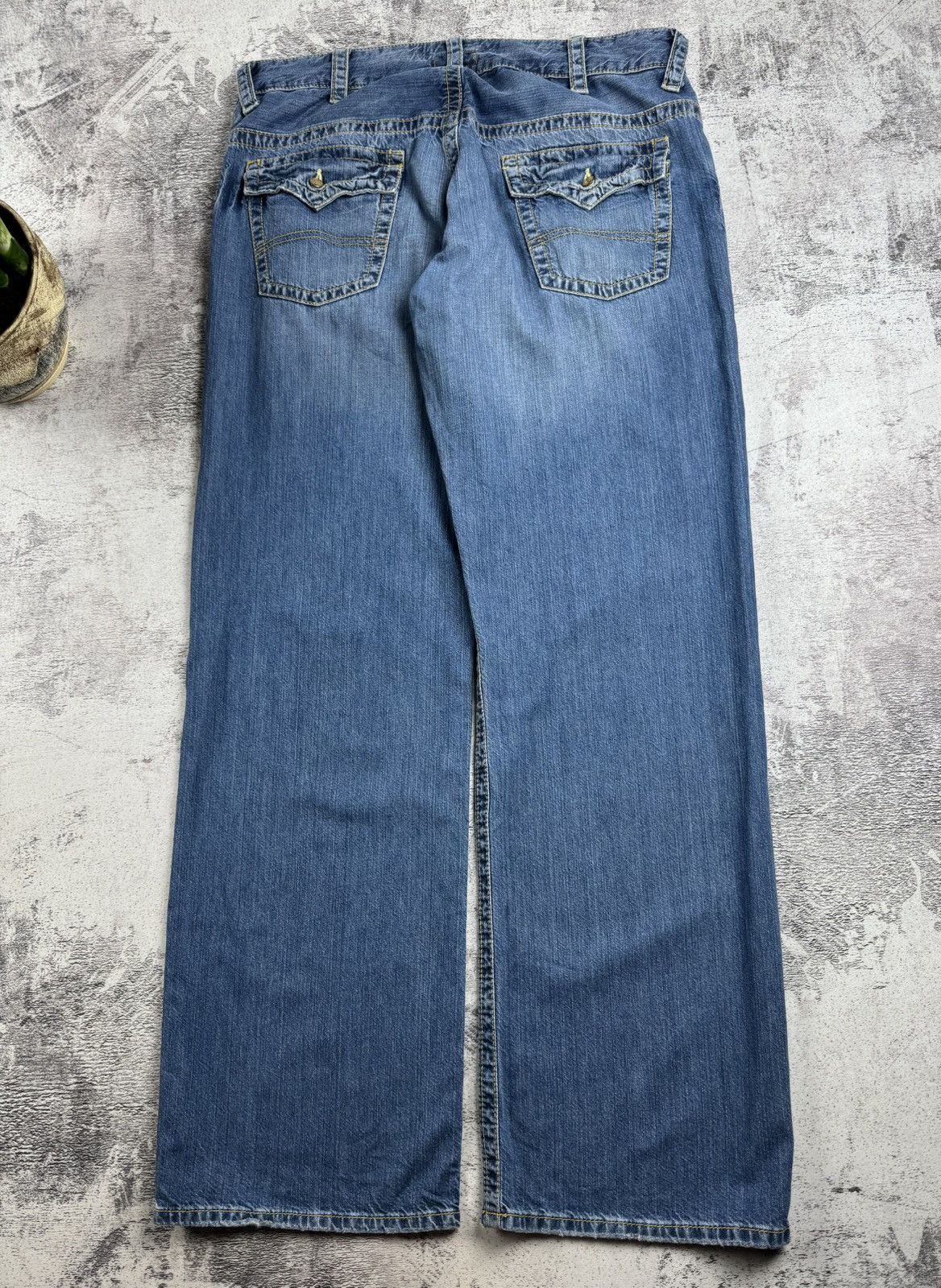 Emporio Armani Armani Vintage 007 Indigo 36 Size Blue Hip Hop Wide Baggy Jeans Pants Trousers Size US 36 / EU 52 - 4 Thumbnail