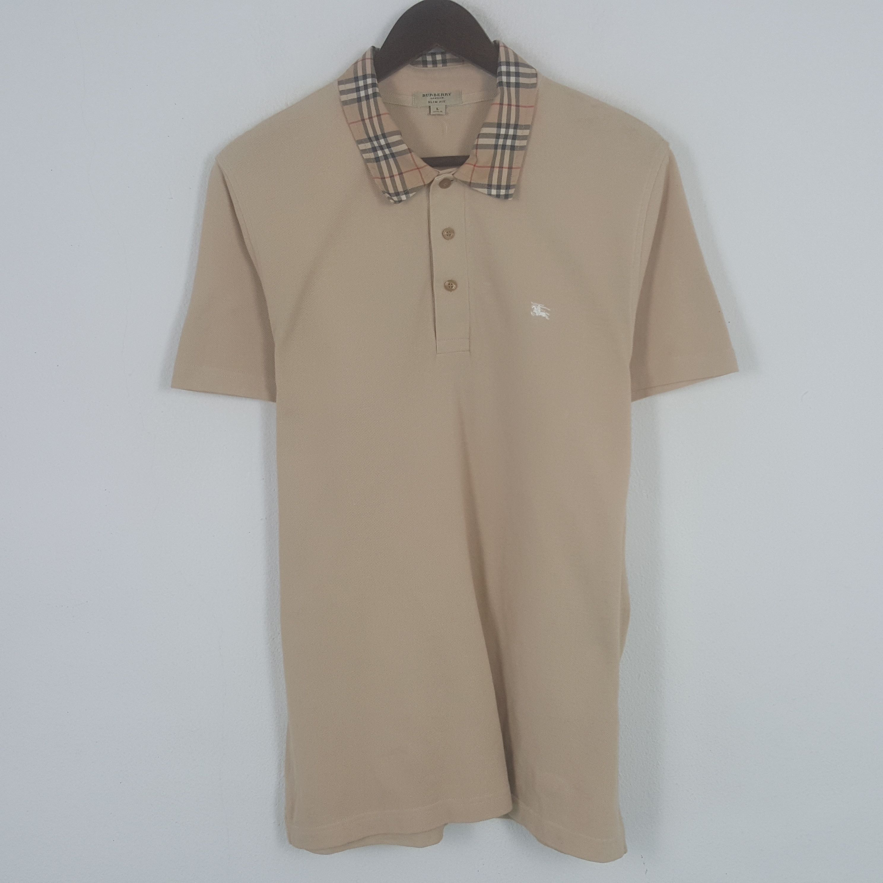 Burberry × Vintage Vintage Burberry London Slim Fit Nova Check Polos Size US L / EU 52-54 / 3 - 1 Thumbnail