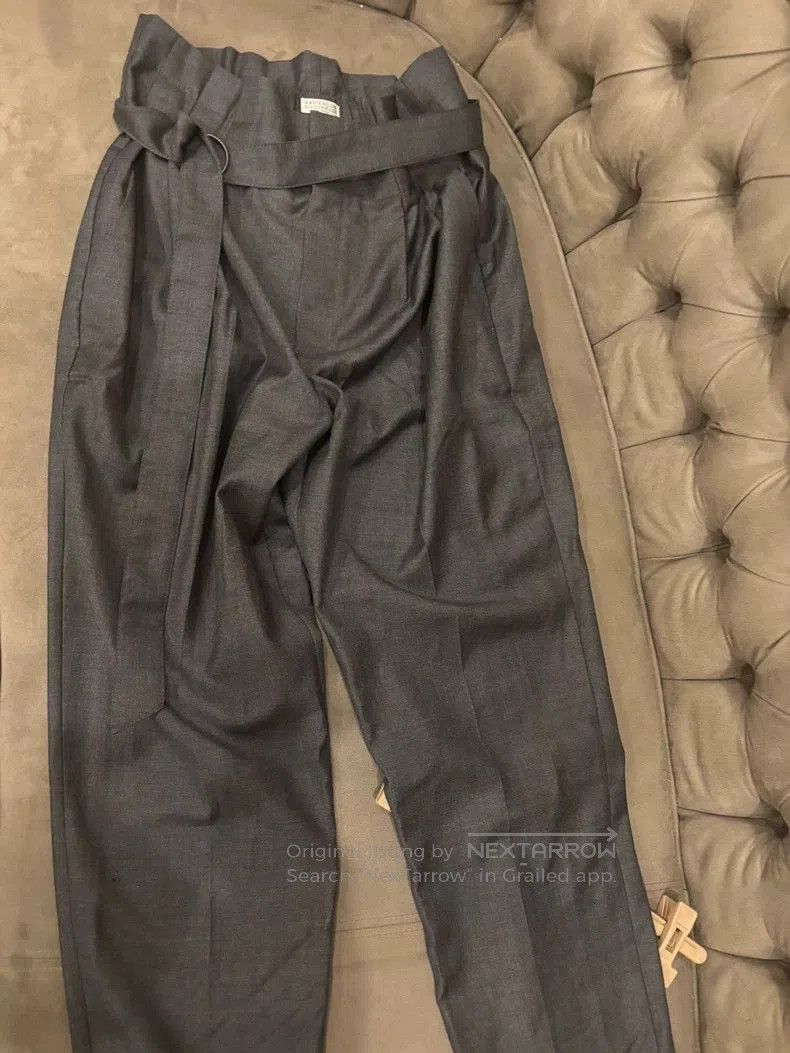 Brunello Cucinelli Brunello Cucinelli Gray High-Waist Trousers. Size US 30 / EU 46 - 5 Thumbnail