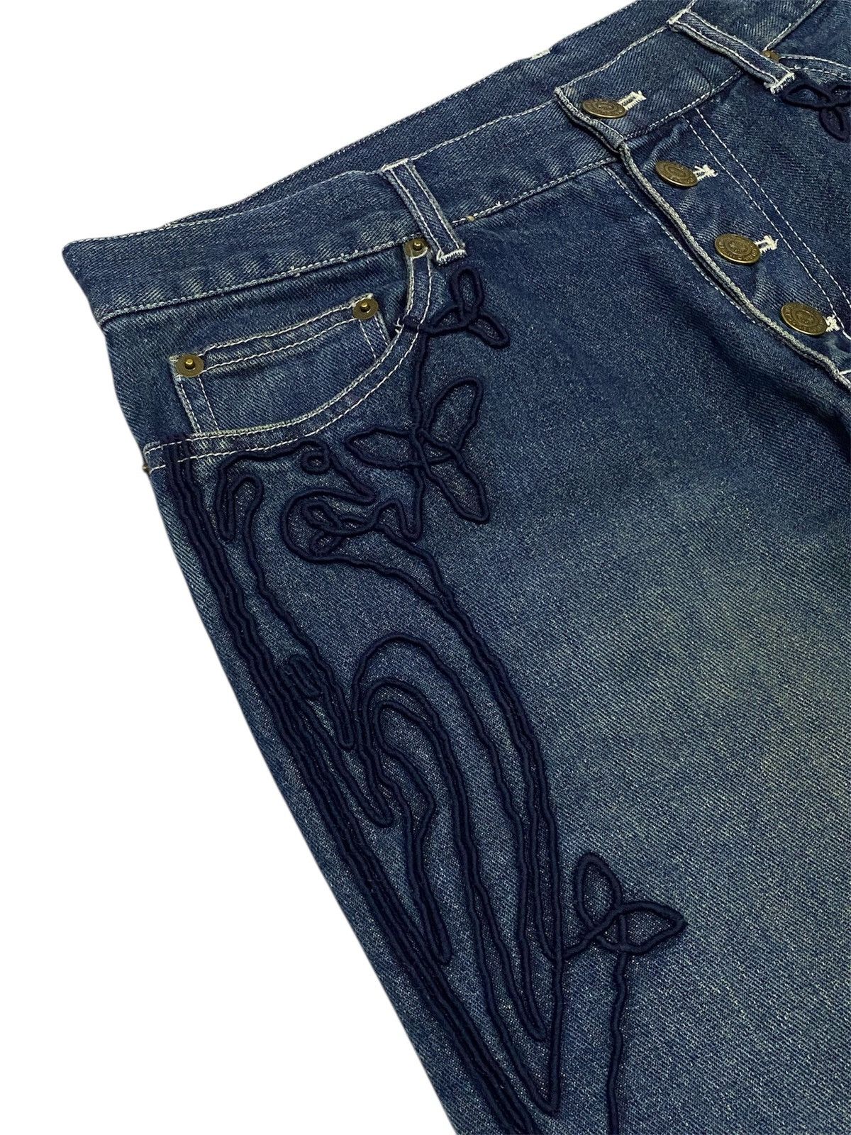 Tornado Mart 💃Tornado Mart Embroidery Tribal Denim Flare Jeans Size 30" / US 8 / IT 44 - 11 Thumbnail