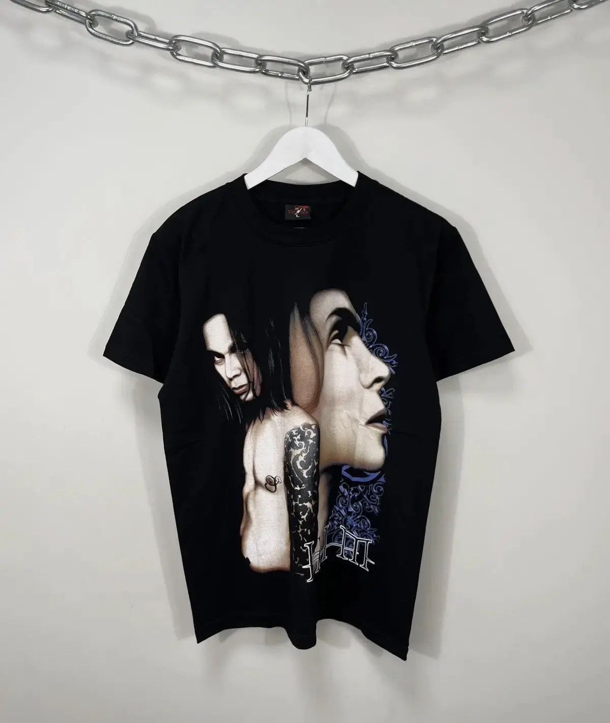 Band Tees × Vintage Vintage HIM Rock Rare Graphic Print Logo Black Band Tee Size US L / EU 52-54 / 3 - 1 Thumbnail