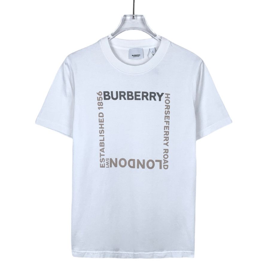 Burberry Burberry White Square Logo Cotton Tee (Size S) Size S / US 4 / IT 40 - 1 Thumbnail