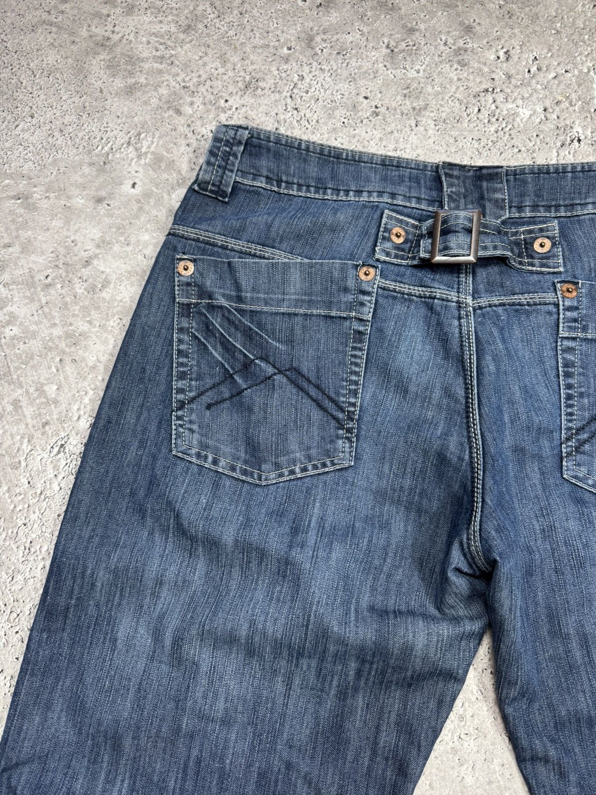 Other Baggy Jeans Blue Denim Buckle Back Wide Leg Y2K Skater Pants Size US 36 / EU 52 - 6 Thumbnail