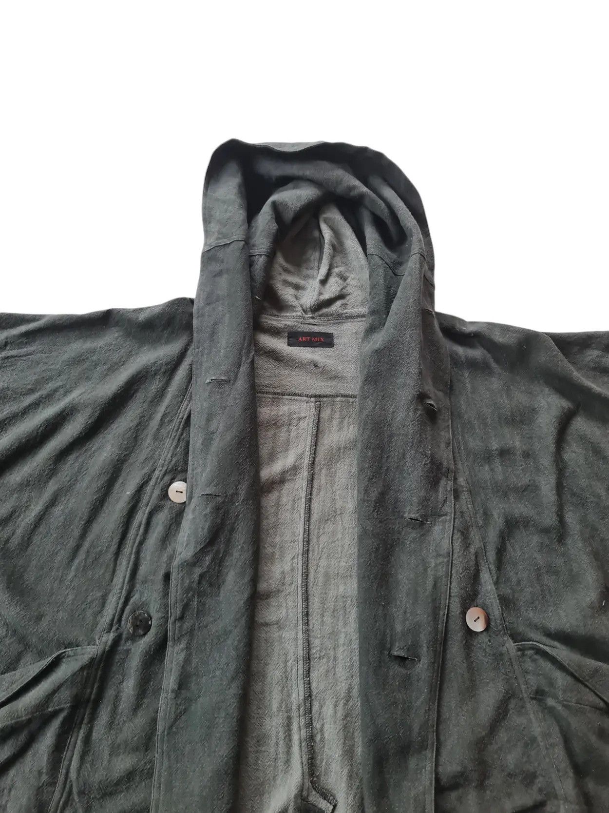Issey Miyake Art Mix Japan Asymmetric Draped Hooded / Darkwear Lagenlook Size US L / EU 52-54 / 3 - 4 Thumbnail