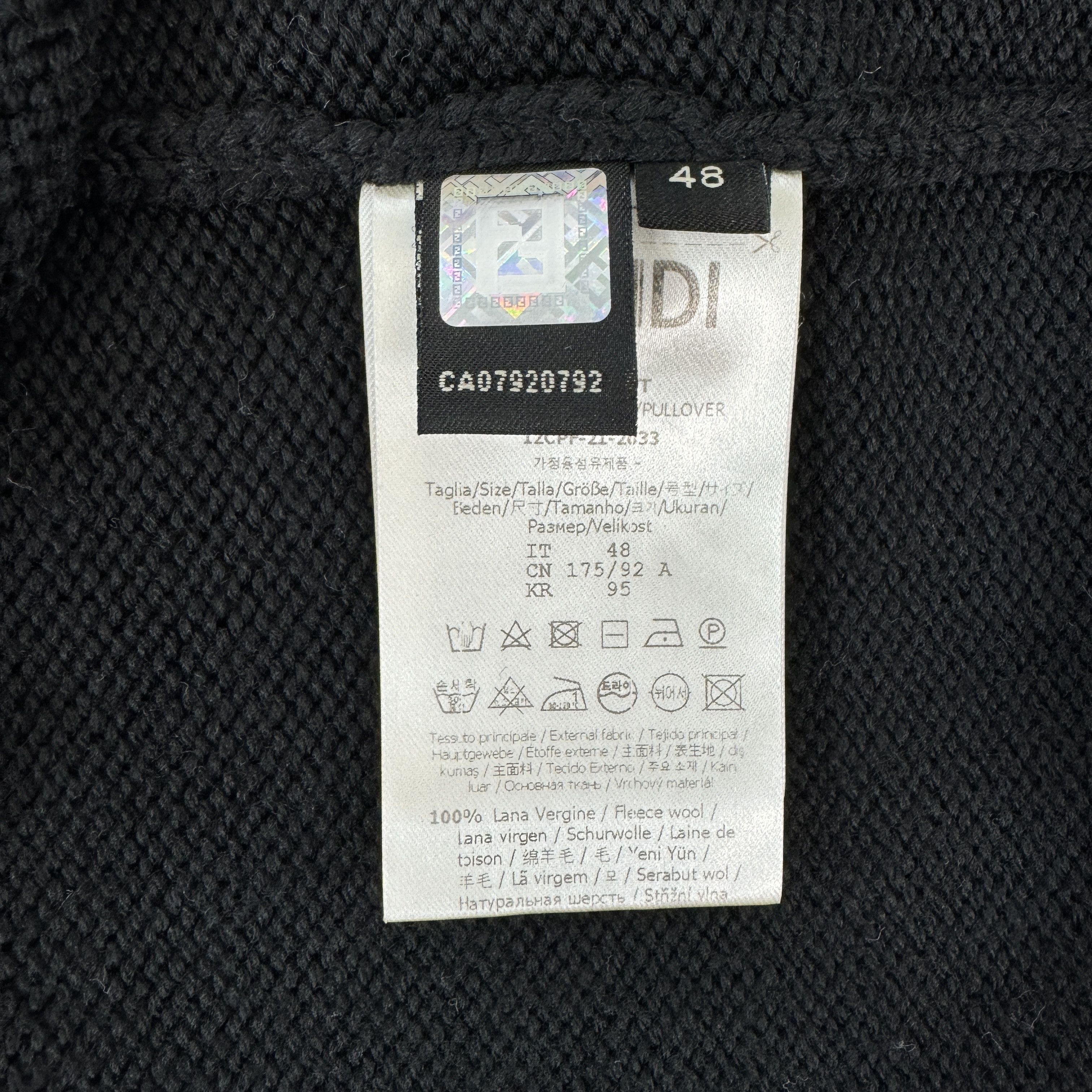 Fendi Fendi Karligraphy Monogrammed Sweatshirt In Black RRP £905 Size US M / EU 48-50 / 2 - 8 Thumbnail