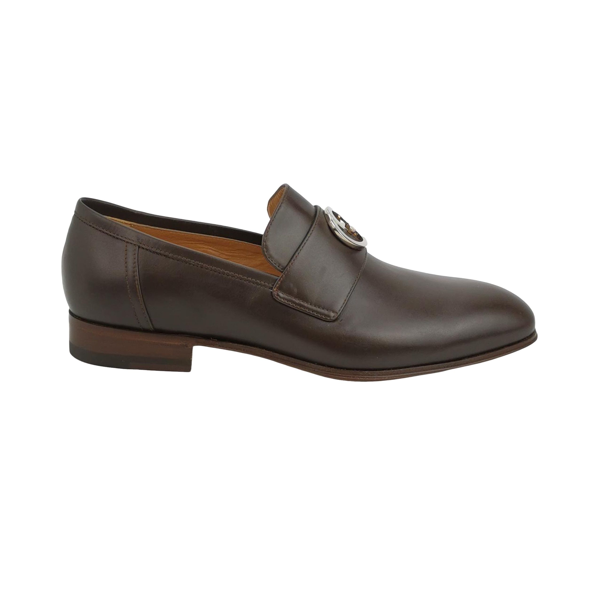 Gucci Gucci Interlocking G Leather Loafers Size 7 Size US 7 / EU 40 - 1 Thumbnail