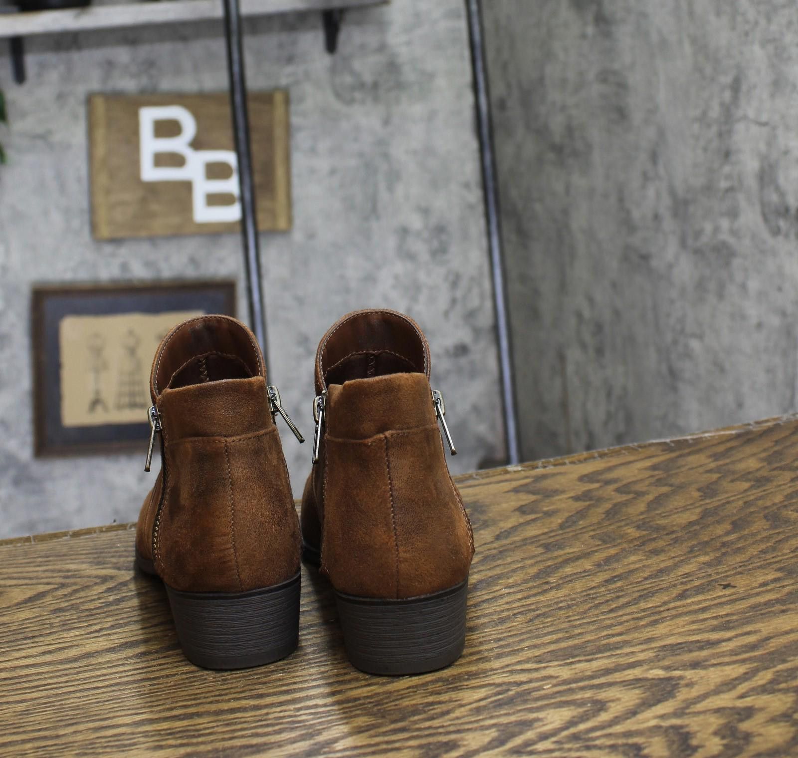 Other New Sun + Stone Adelinee Double Zip Ankle Booties Brown 6m Size US 6 / IT 36 - 4 Thumbnail