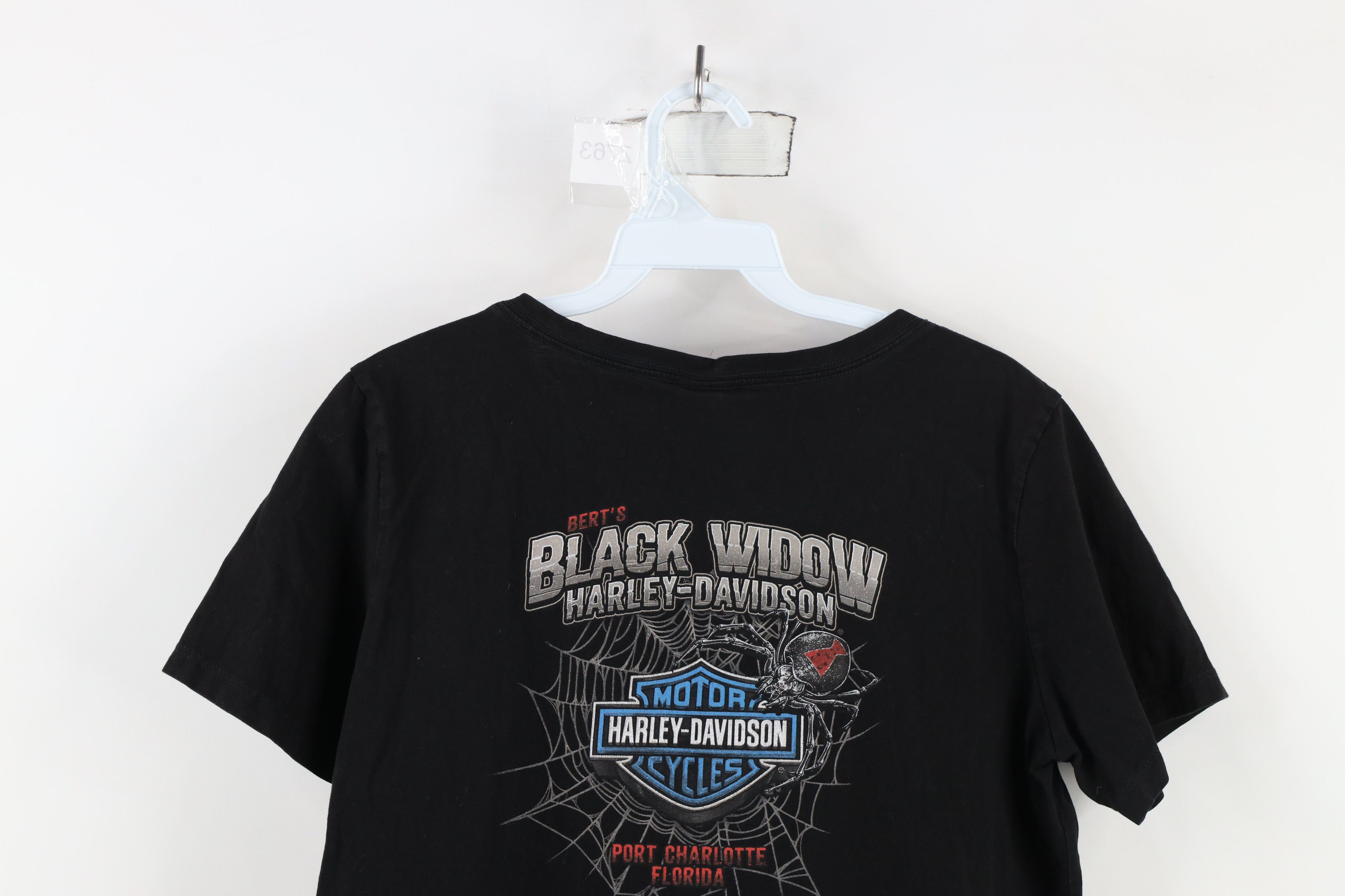 Harley Davidson × Vintage Y2K Harley Davidson Spell Out Tribal Eagle V-Neck T-Shirt Size L / US 10 / IT 46 - 14 Thumbnail