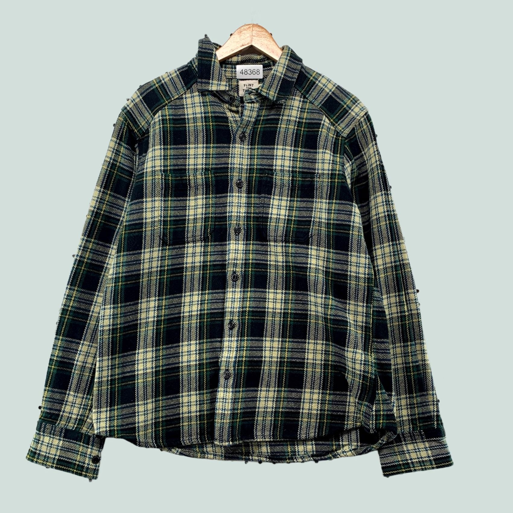 Flint And Tinder Flint Tinder Button-Up Shirt Mens Large Green Plaid Heavyweight Cabin Flannel USA Size US L / EU 52-54 / 3 - 1 Thumbnail
