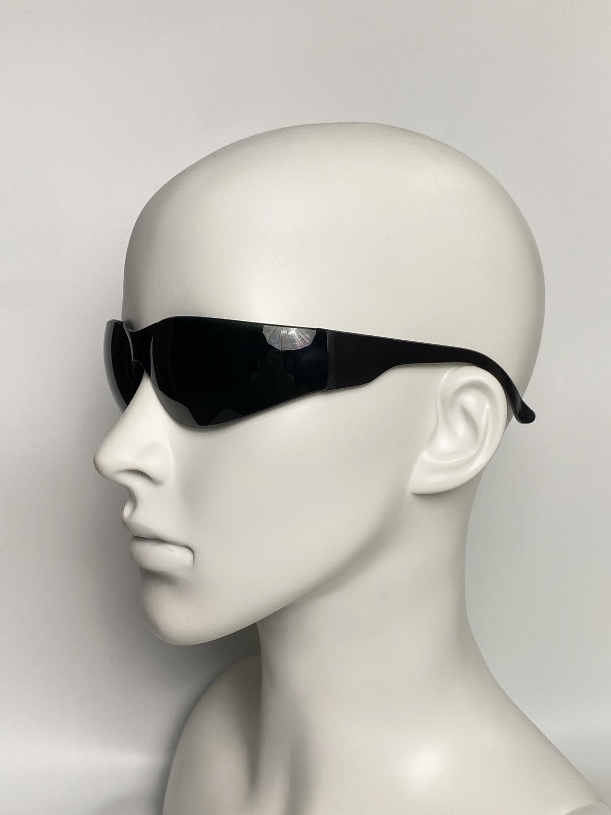 Japanese Brand Y2k Large Wide Safety Glasses Sunglasses Black Unisex OS Size ONE SIZE - 3 Thumbnail