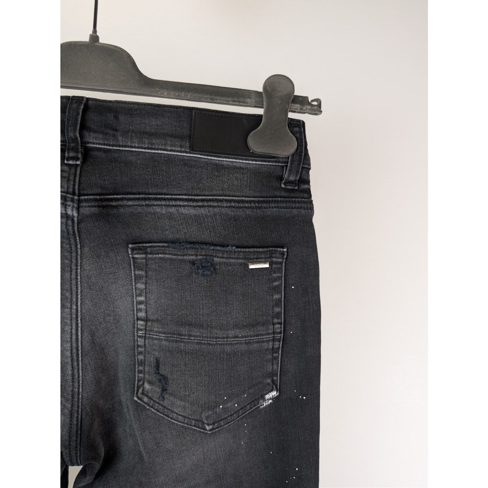 Amiri o1rshd1 MX1 Plaid Denim Jeans in Aged Black Size US 31 - 15 Thumbnail