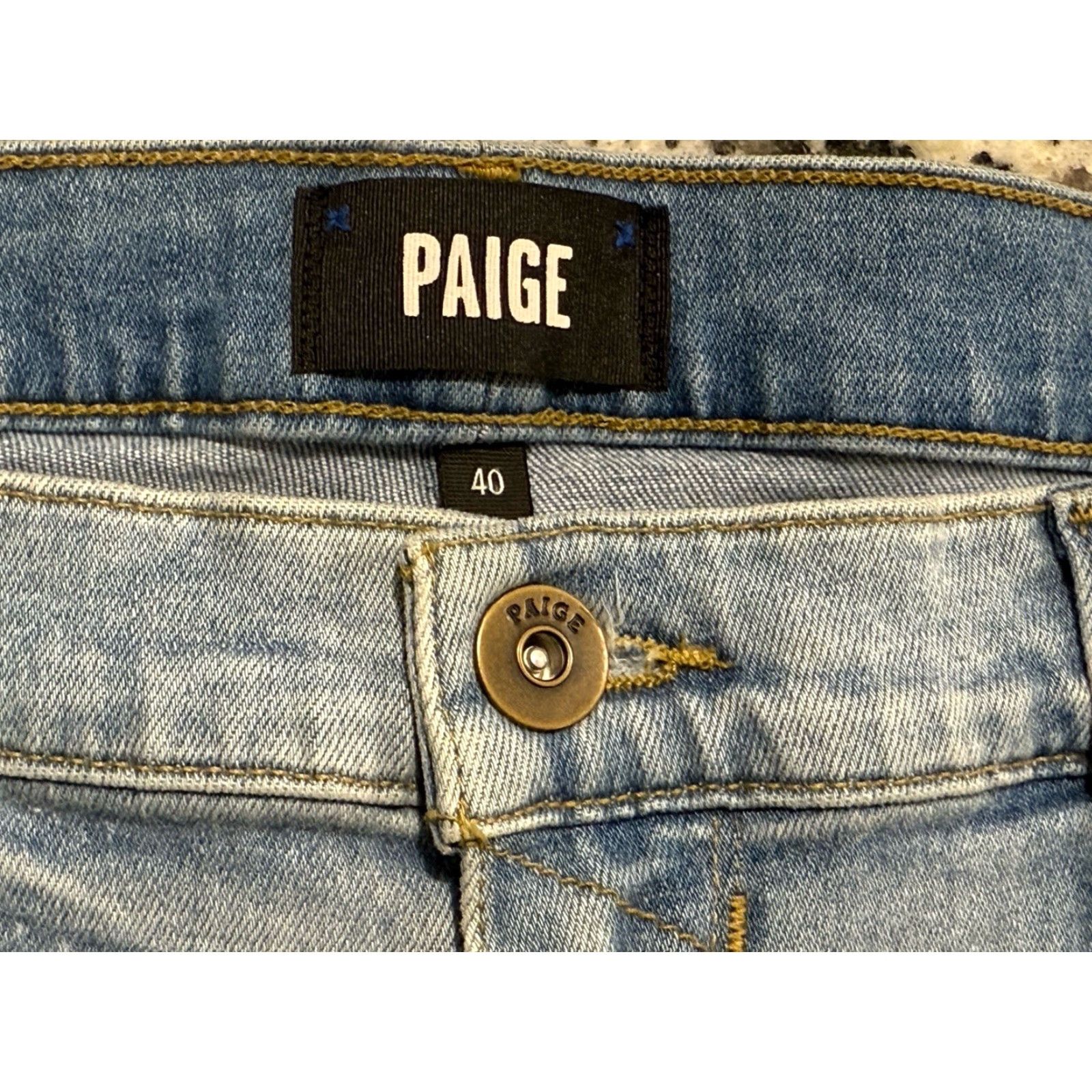 Paige PAIGE Jeans Mens 40x33 Blue Straight Stretch Casual Denim Size US 40 / EU 56 - 4 Thumbnail