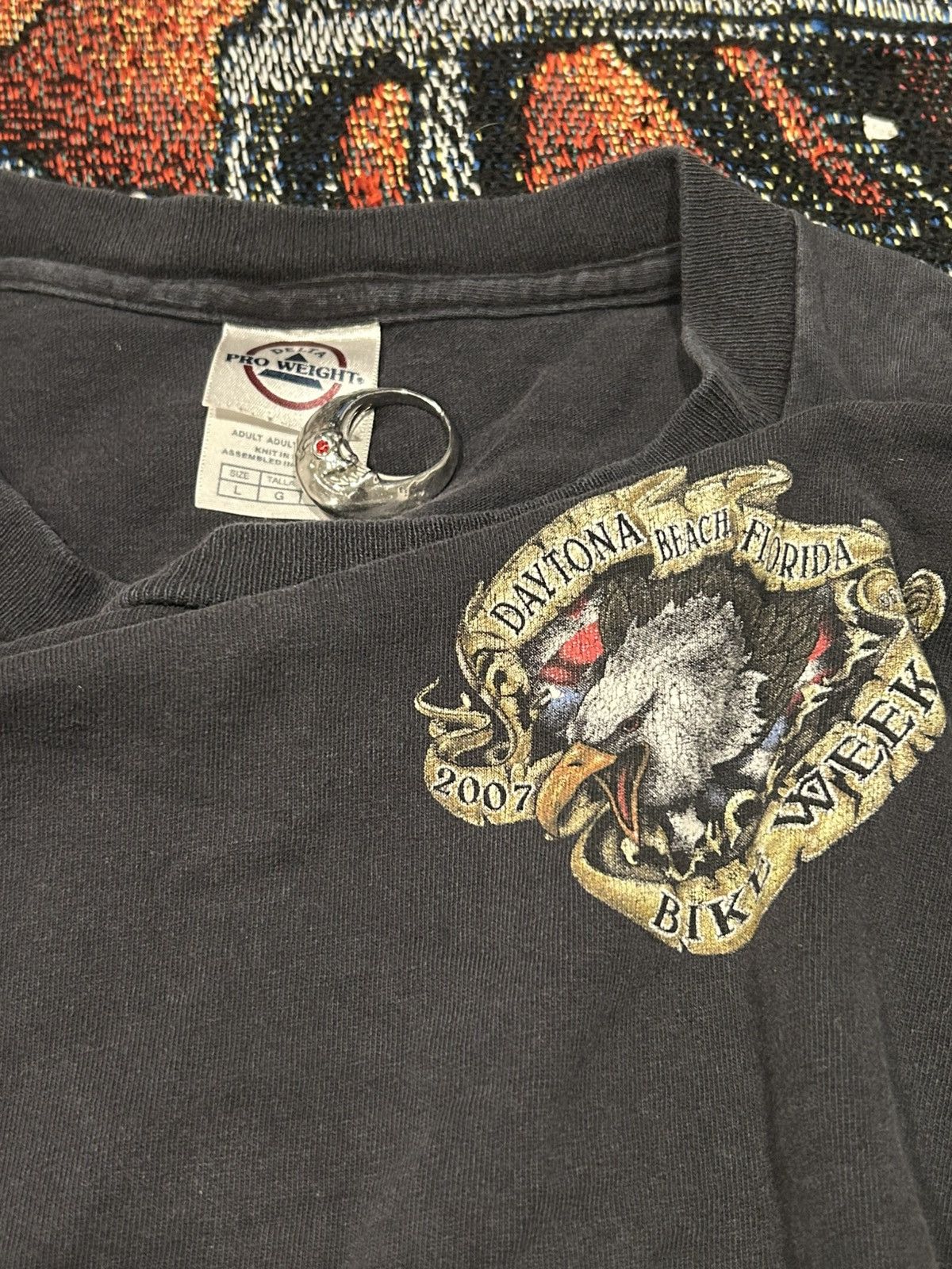 Vintage VTG 2007 long sleeve Daytona biker shirt w/ faded bleached Size US L / EU 52-54 / 3 - 3 Thumbnail