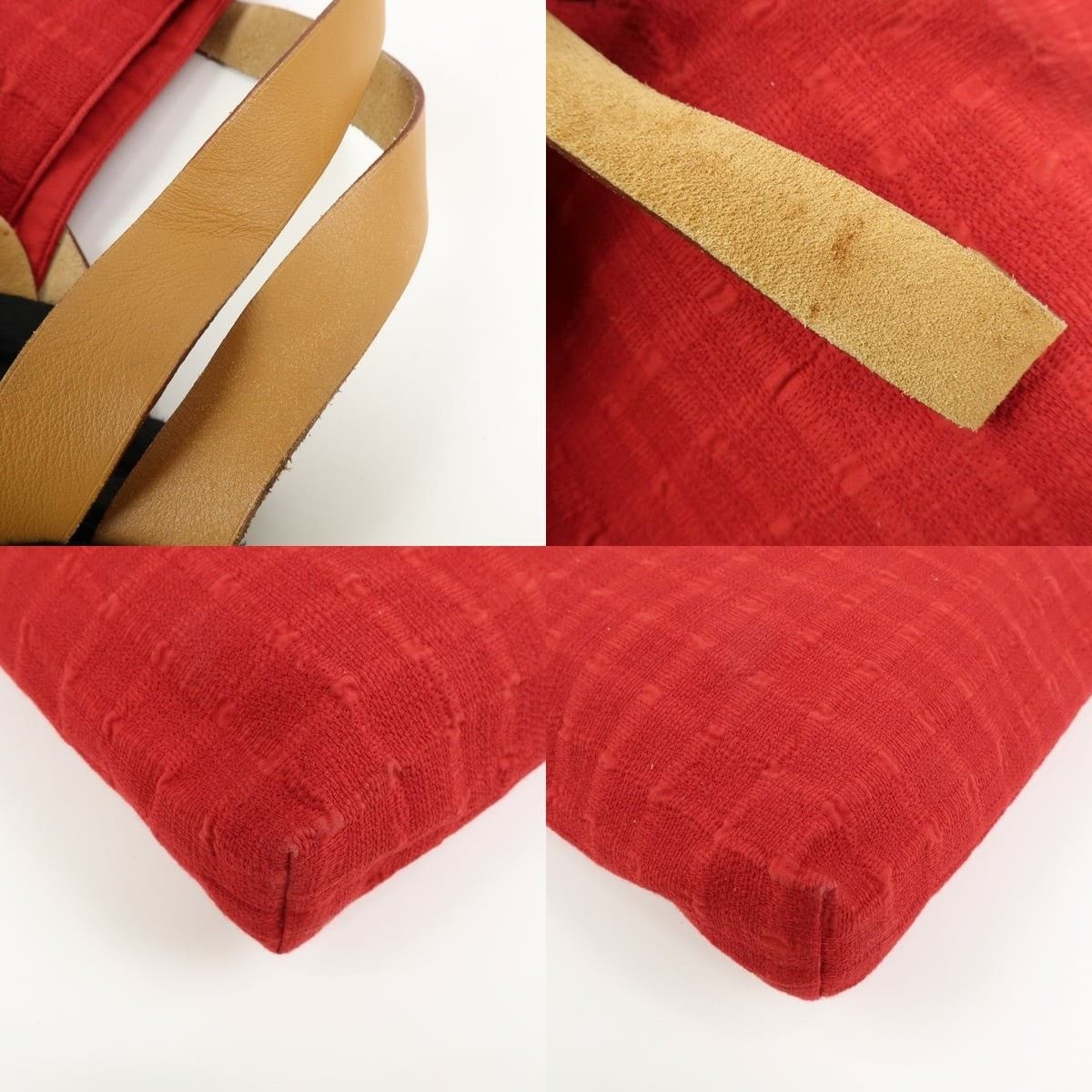 Hermes Hermes Amedaba GM Canvas Tote Red Size ONE SIZE - 4 Thumbnail