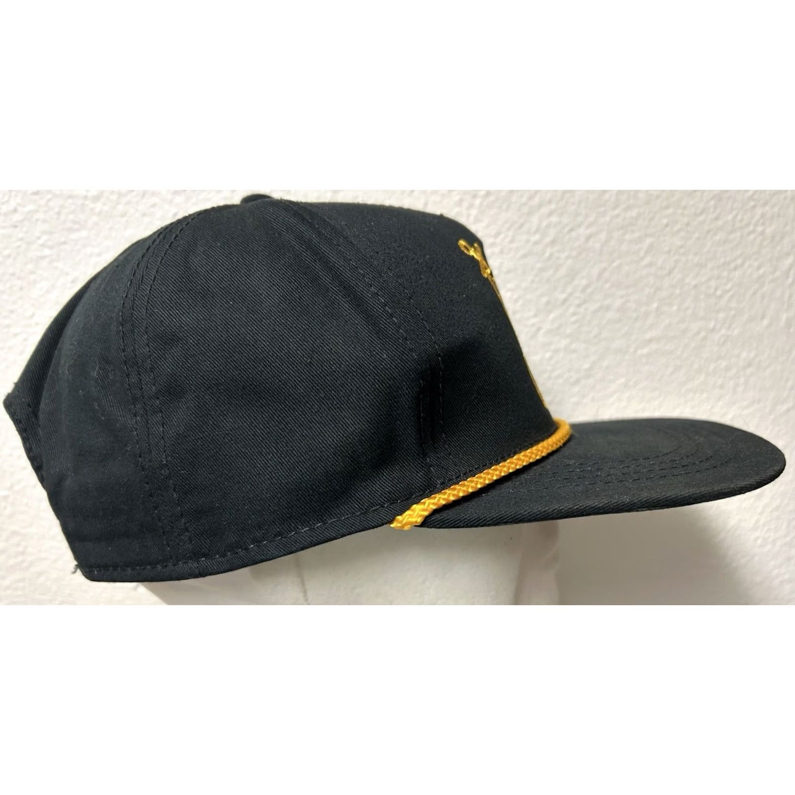 Vintage Salt Armour Snapback Rope Hat Cap Black Gold Embroidered Marlin Cap Men One Size Adjustable Hat Boats Ocean Beach Animals Marine Cap Mens Size ONE SIZE - 3 Thumbnail