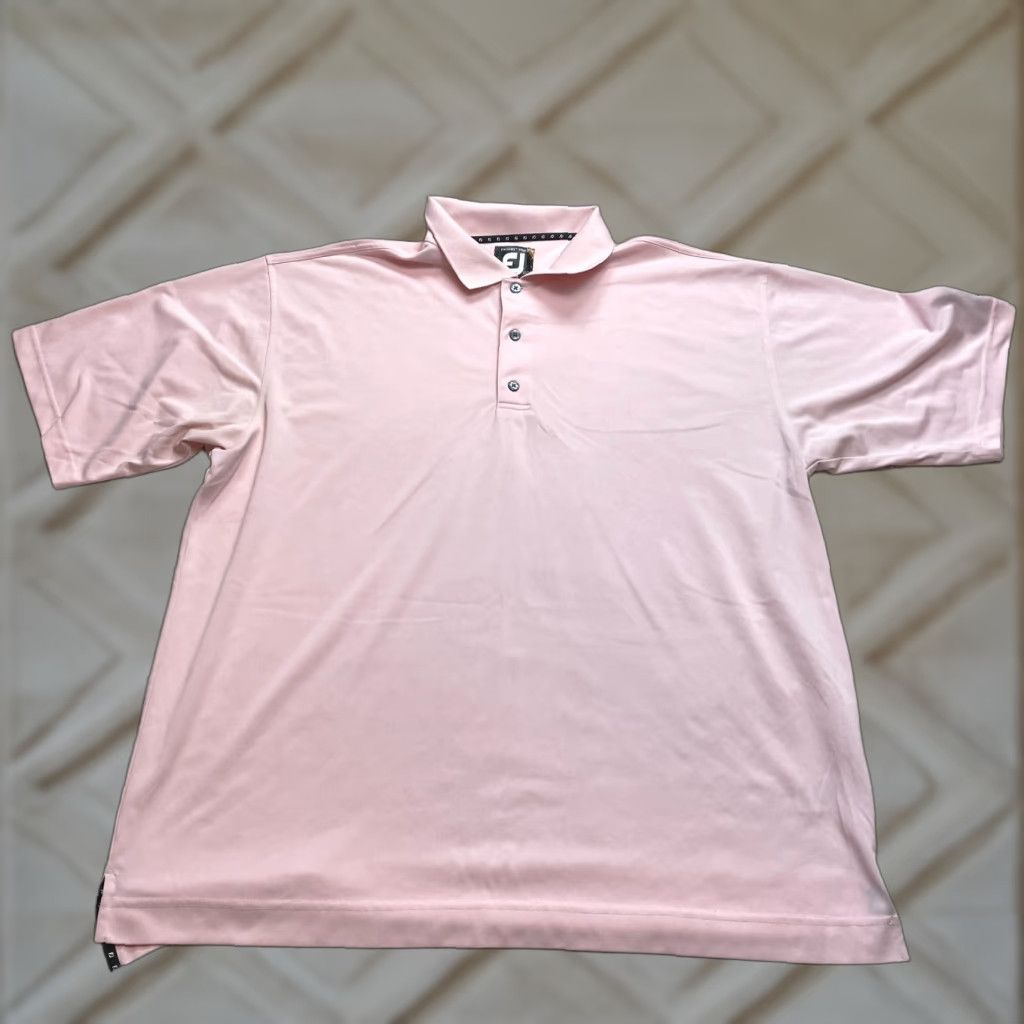 Vintage FJ Pro Dry Pique Polo Shirt 2XL Light Pink Golf Short Sleeve Mens Size US XXL / EU 58 / 5 - 1 Thumbnail