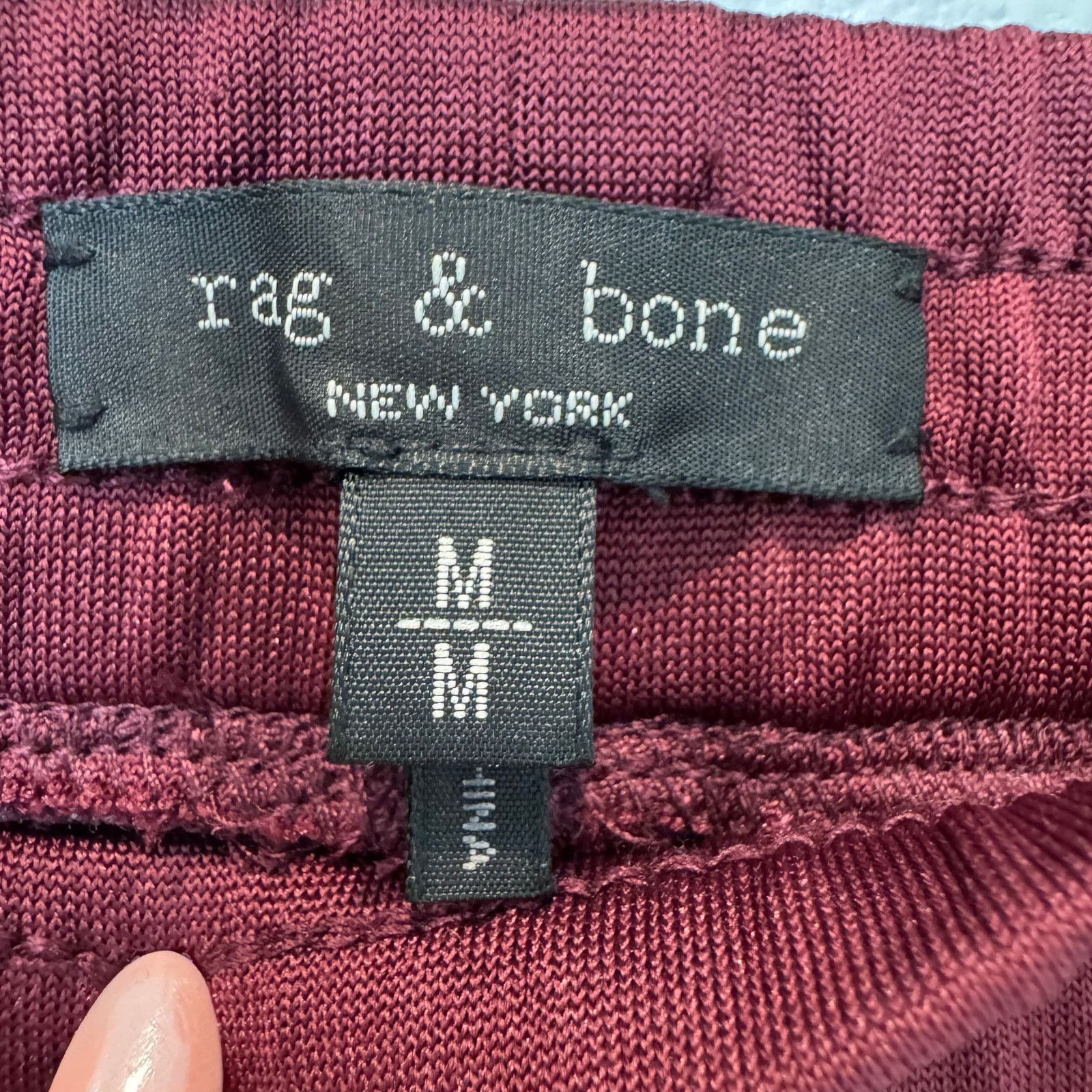 Rag & Bone Rag & Bone Mari Houndstooth Maroon Knit Track Pants - Medium Size 30" / US 8 / IT 44 - 6 Thumbnail