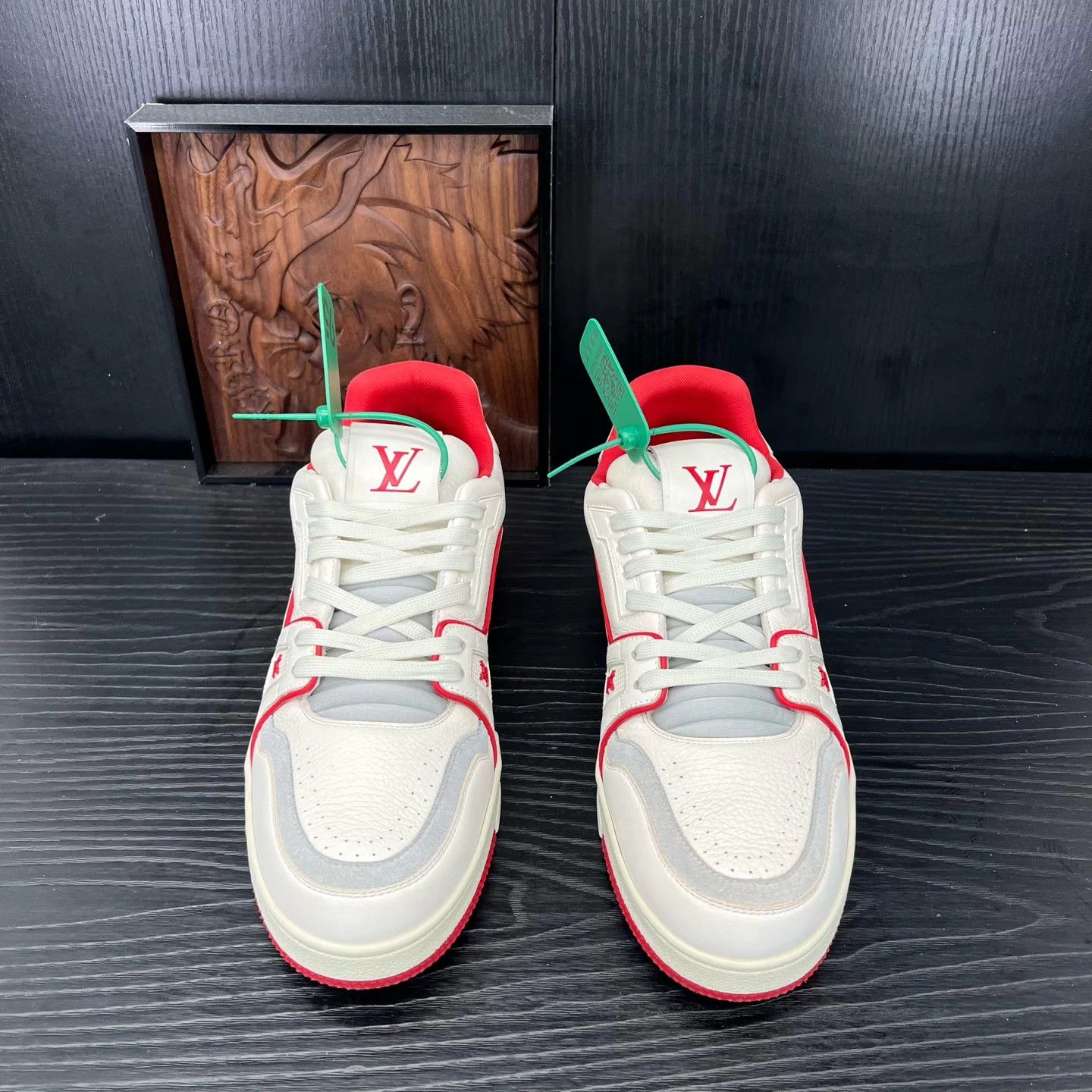 Louis Vuitton LV Trainer White Red 42.5 99 New Size US 9.5 / EU 42-43 - 4 Thumbnail