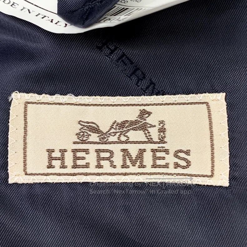 Hermes Hermes Dark Blue Wool V-Neck Single Breasted Long Sleeve B Size 42R - 5 Thumbnail