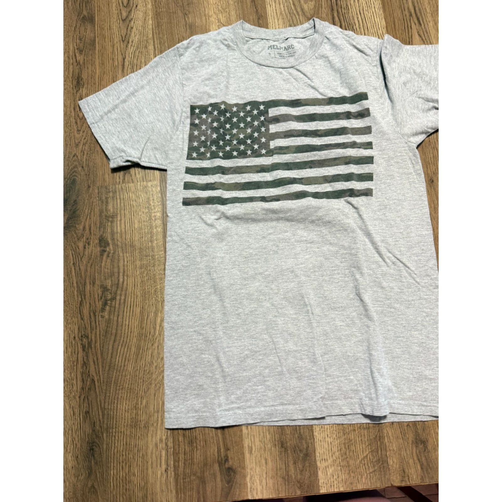Vintage Melmarc Shirt Men's Small Gray Green Brown American Flag Camouflage Print Shirt Size US S / EU 44-46 / 1 - 3 Thumbnail