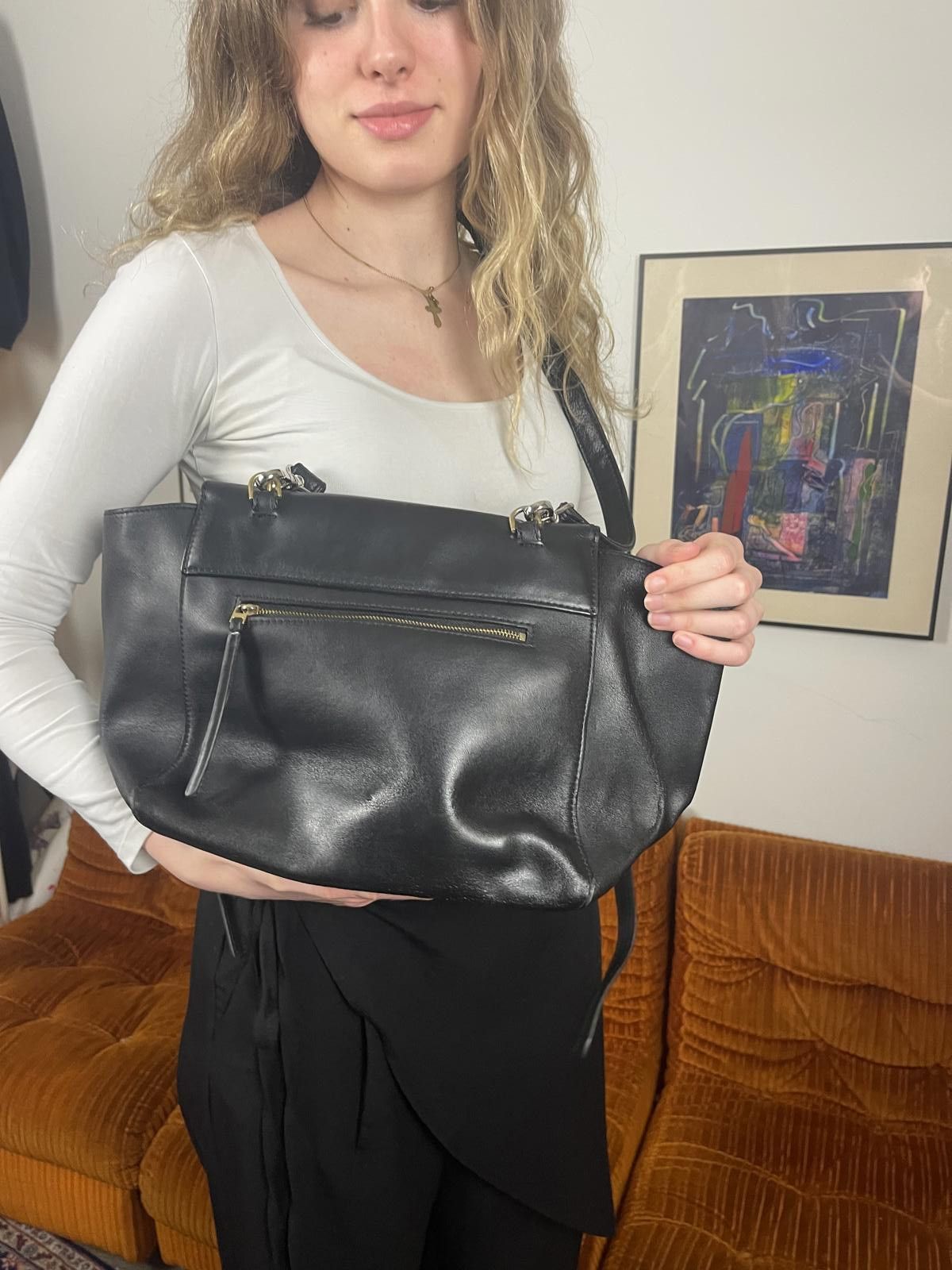 Celine Celine - Black Leather Shoulder Bag Size ONE SIZE - 4 Thumbnail