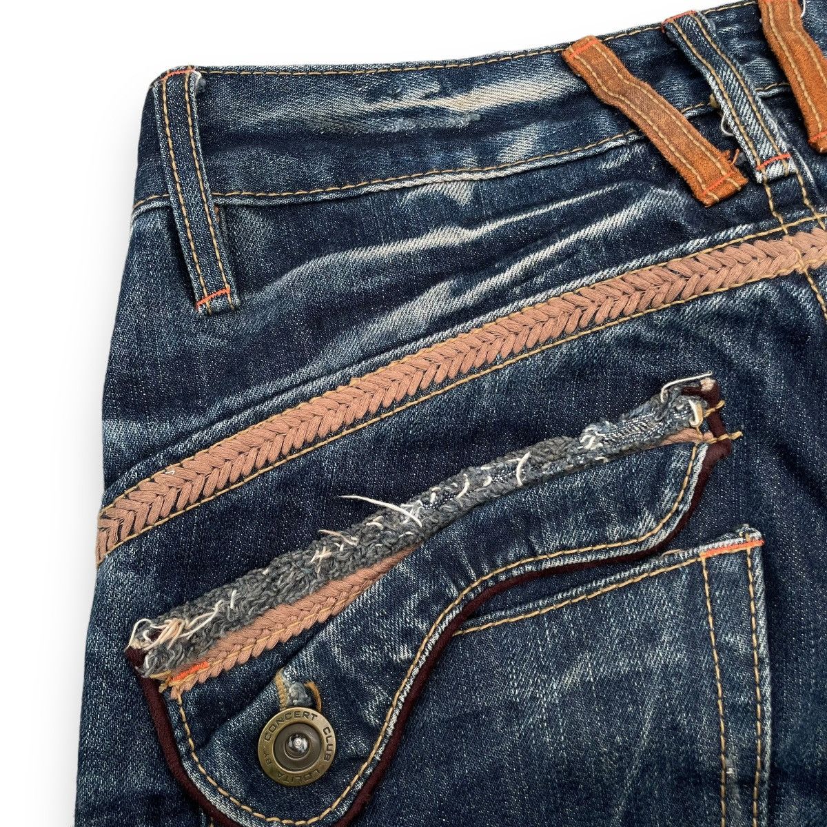 If Six Was Nine 🇯🇵 VINTAGE LOLITA BY CONCERT CLUB WASHED DENIM PANTS Size 29" - 16 Thumbnail