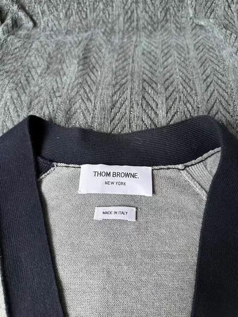 Thom Browne Thom Browne Blue and Grey Colorblock Long Knit Cardigan Size XS / US 0-2 / IT 36-38 - 3 Thumbnail