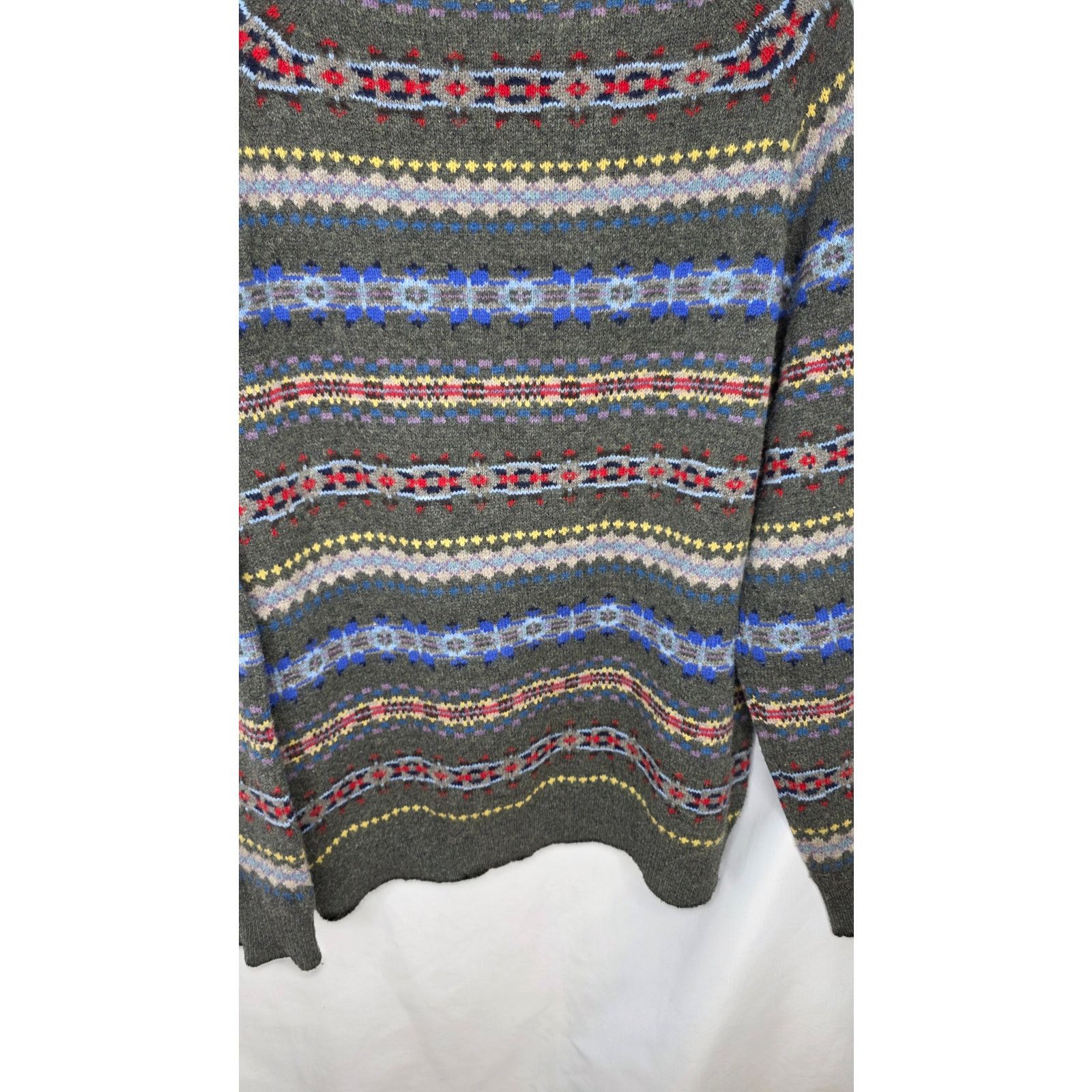 J.Crew J.Crew Lambswool Fair Isle Crewneck Sweater Multicolor Mens Size US XL / EU 56 / 4 - 4 Thumbnail