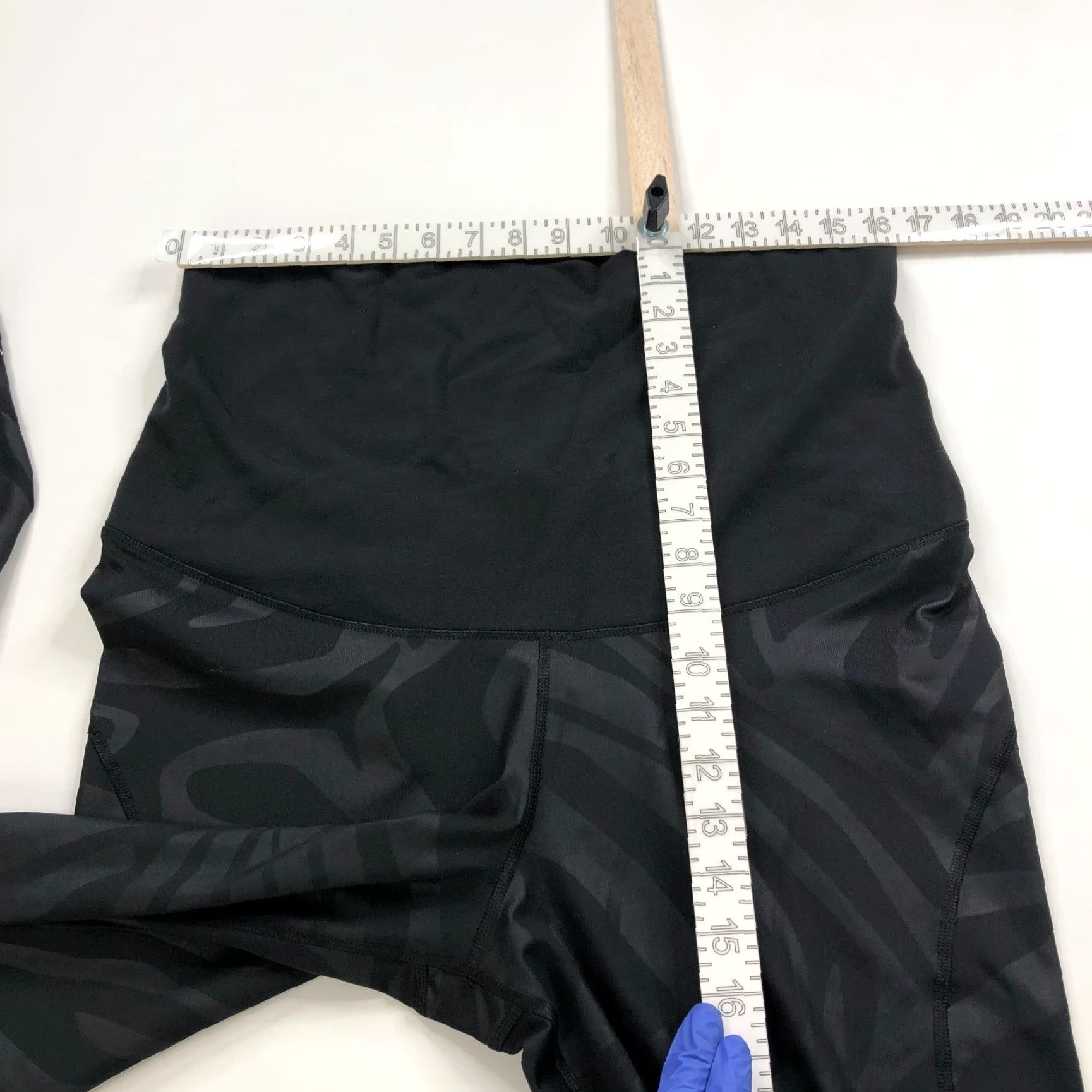 Adidas Adidas Stella McCartney Maternity XL Leggings Womens Yoga Printed Black 33W 26L Inseam 26in High Rise Athleisure Activewear Size 40" / US 18 - 6 Thumbnail