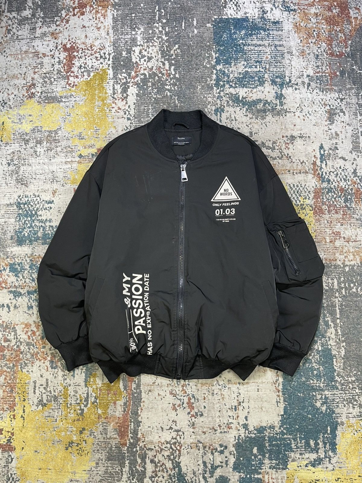 Bershka Bershka Baggy Black Bomber Jackets Size US M / EU 48-50 / 2 - 1 Thumbnail